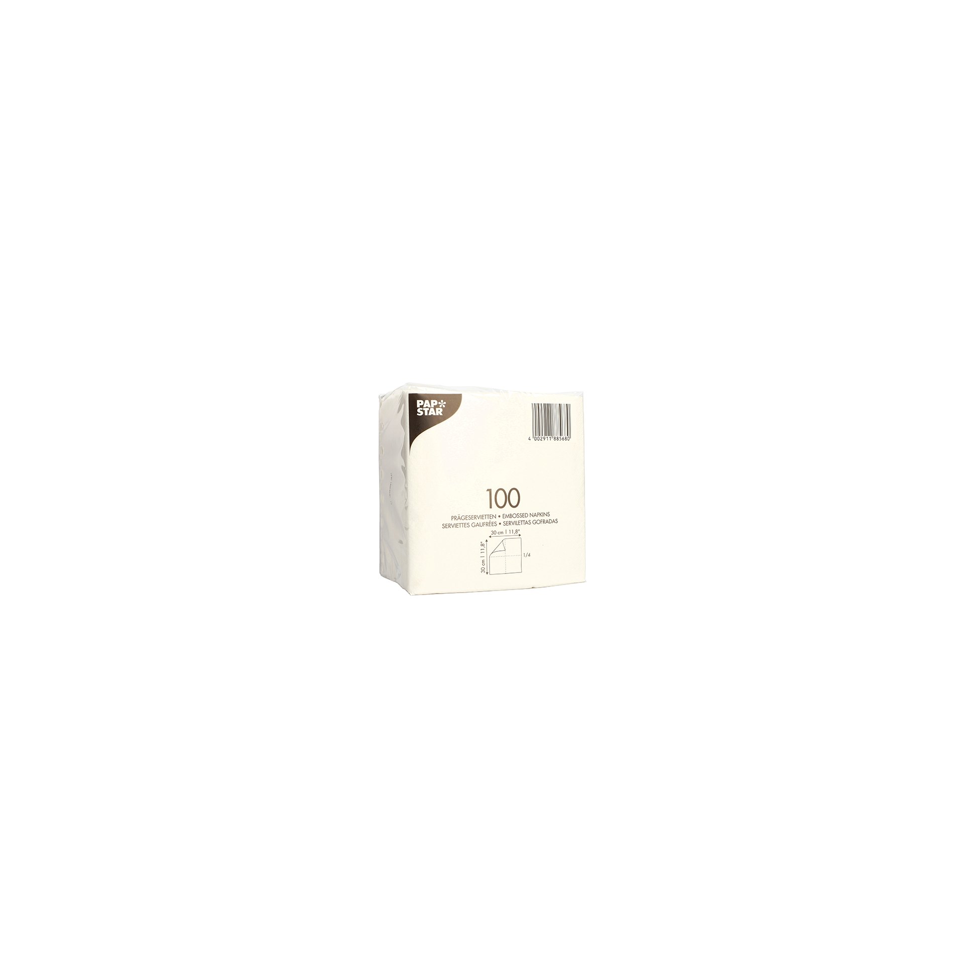 Servietten, 1-lagig 1/4-Falz 30 cm x 30 cm weiss Servietten, 1-lagig 1/4-Falz 30 cm x 30 cm weiss