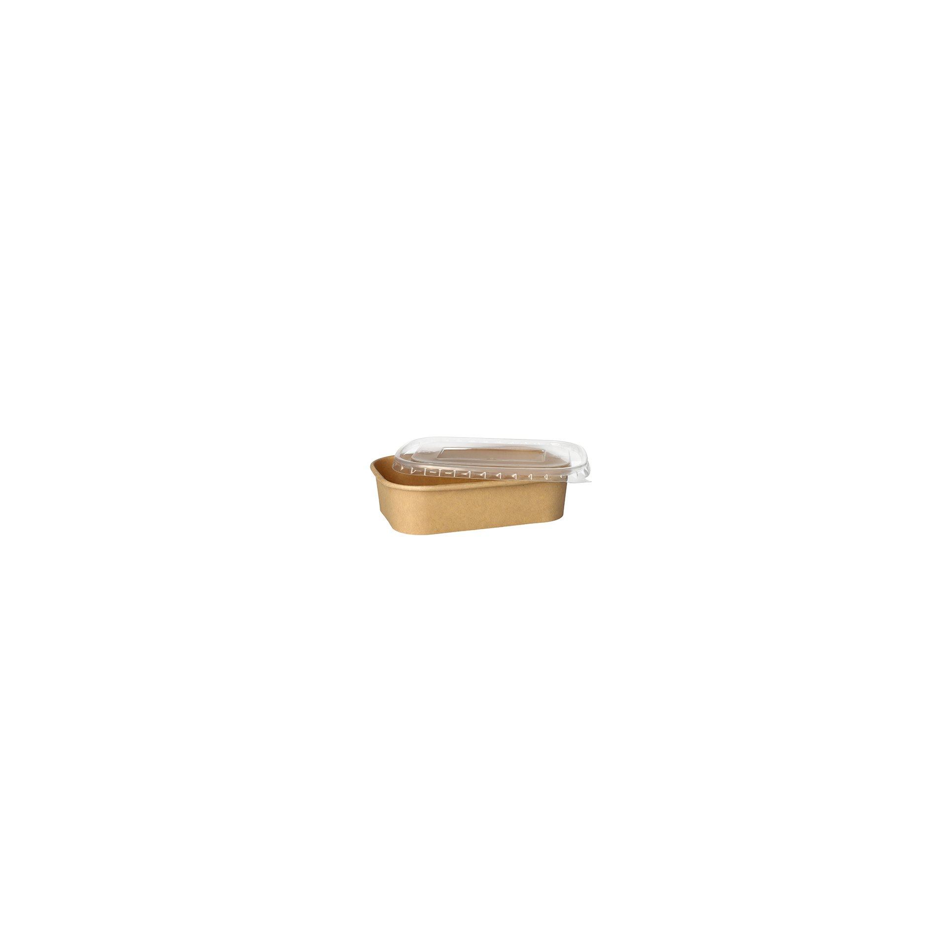 Verpackungsbecher, Pappe rechteckig 500 ml 4,1 cm x 17,3 cm x 12,3 cm braun