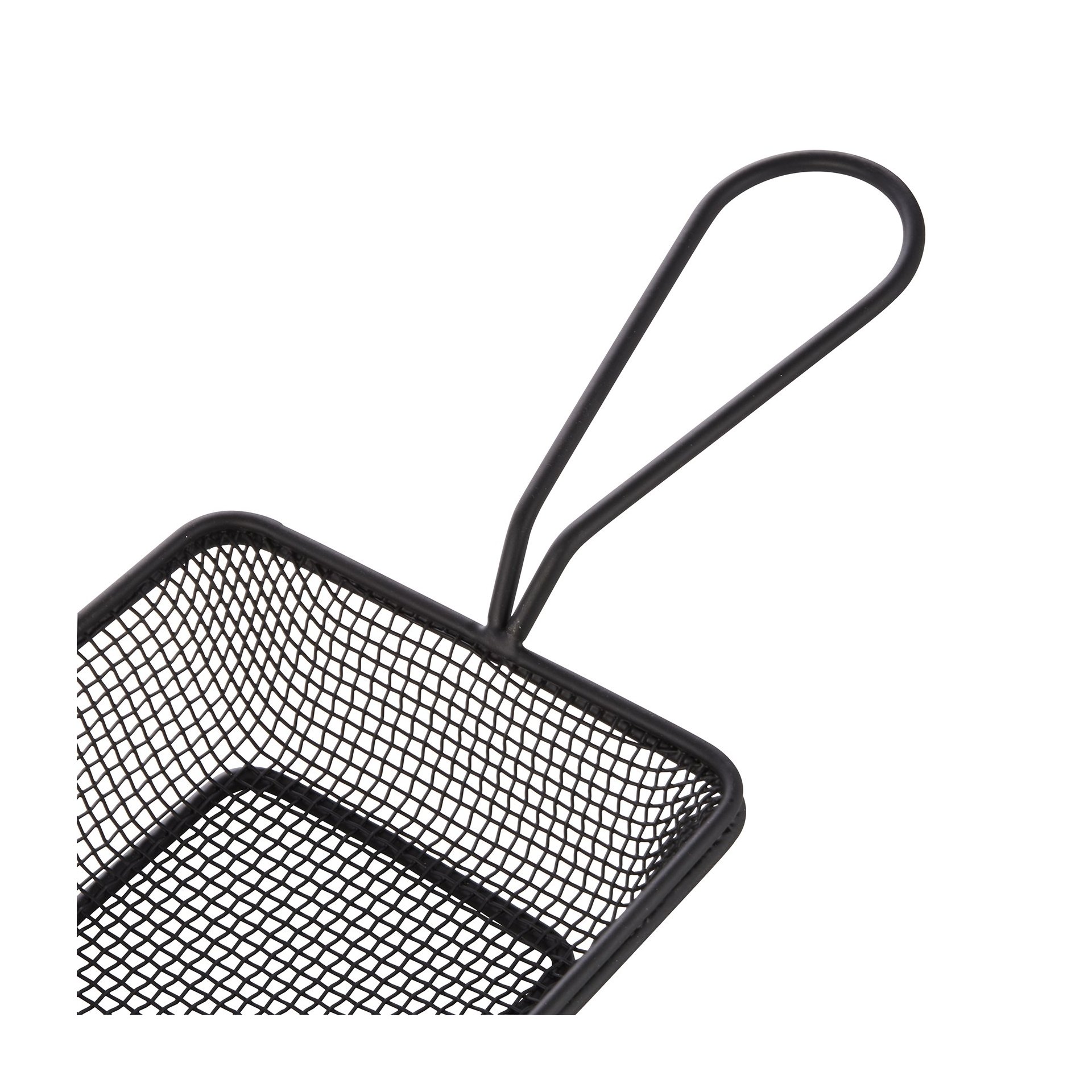 Servier- und Frittierkorb, 22 x 12,5 x 4 cm, schwarz pulverbeschichtet