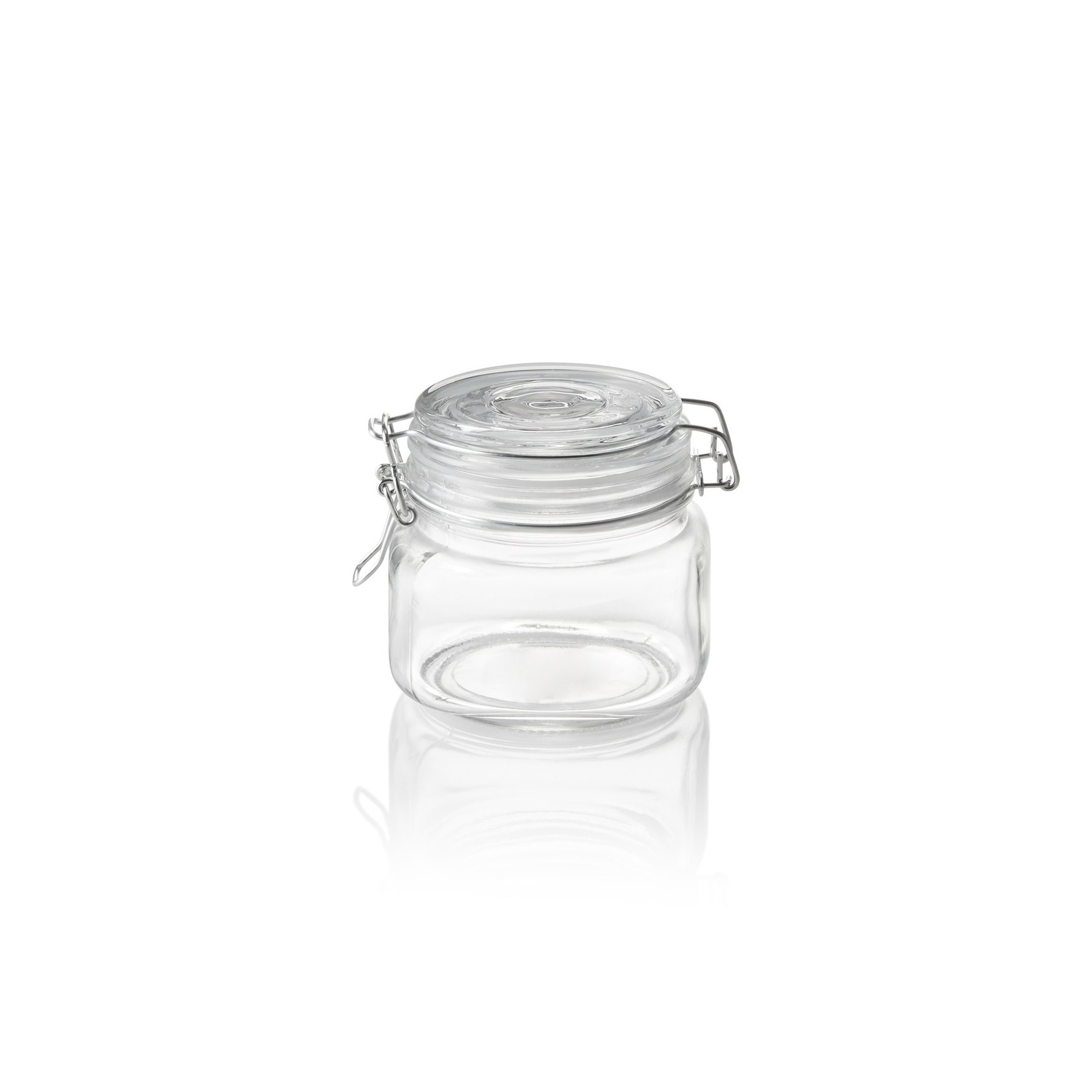 Vorratsglas, 0,5 ltr., Ø 9 cm, Höhe 10 cm, Glas, Edelstahl, Silikon