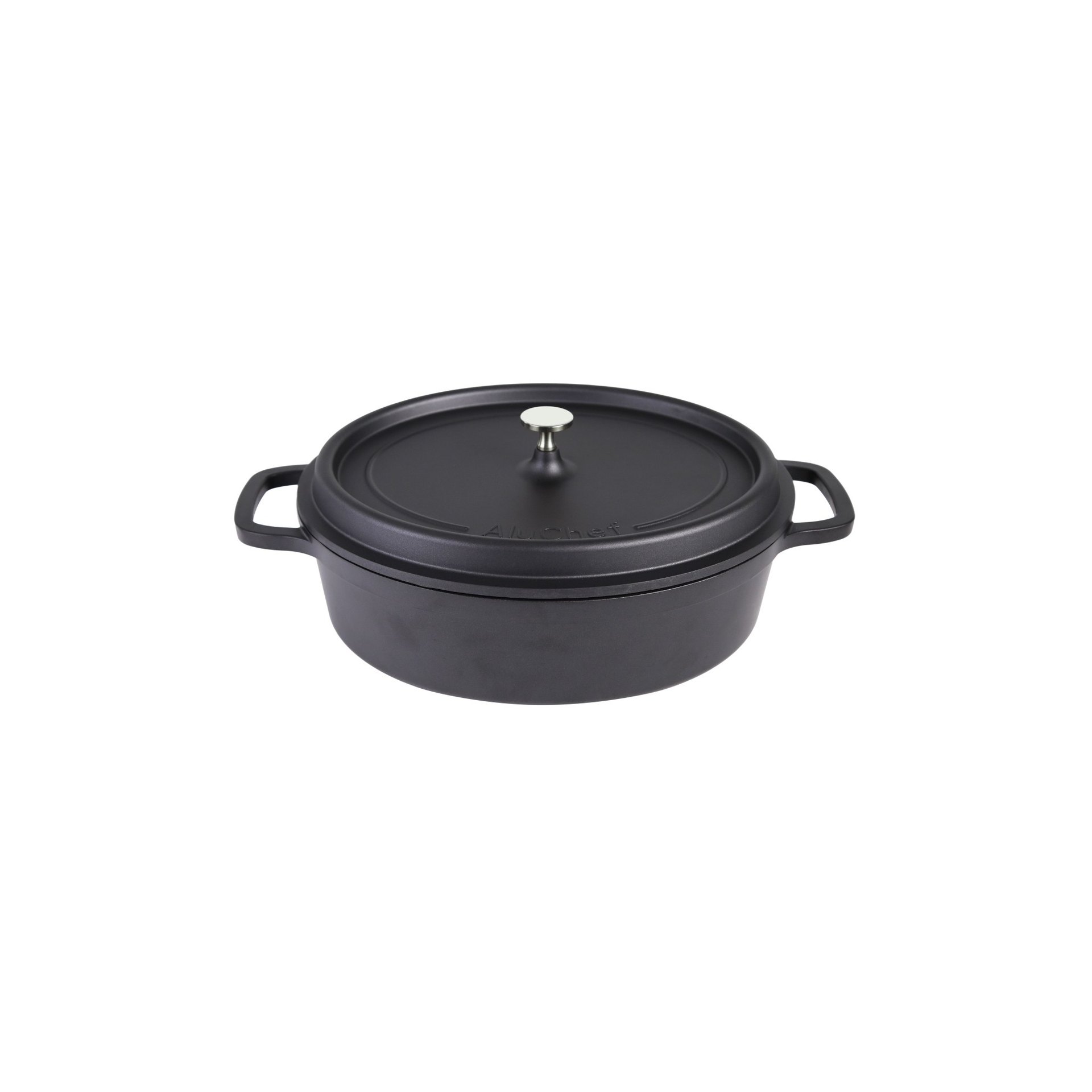 AluChef® Cocotte, oval 35 cm x 29 cm / schwarz AluChef® Cocotte, oval 35 cm x 29 cm / schwarz