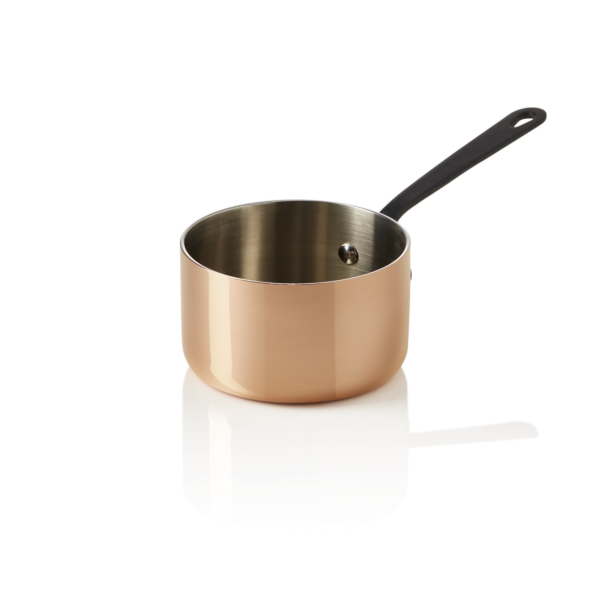 Mini Servierkasserolle MINI COPPER 3PLY, mit schwarzem Griff, Ø 10 cm, 460 ml, Kupfer/Aluminium Mini Servierkasserolle MINI COPPER 3PLY, mit schwarzem Griff, Ø 10 cm, 460 ml, Kupfer/Aluminium