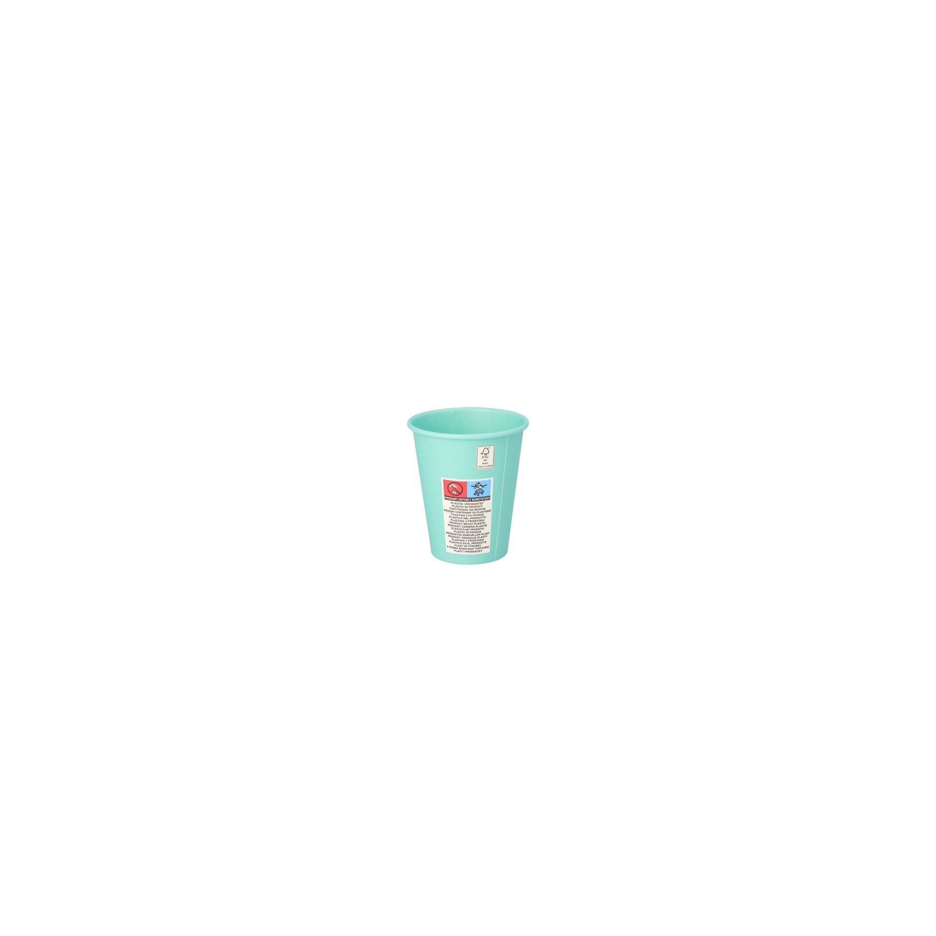 Trinkbecher, Pappe "To Go" 0,2 l Ø 8 cm · 9,2 cm türkis