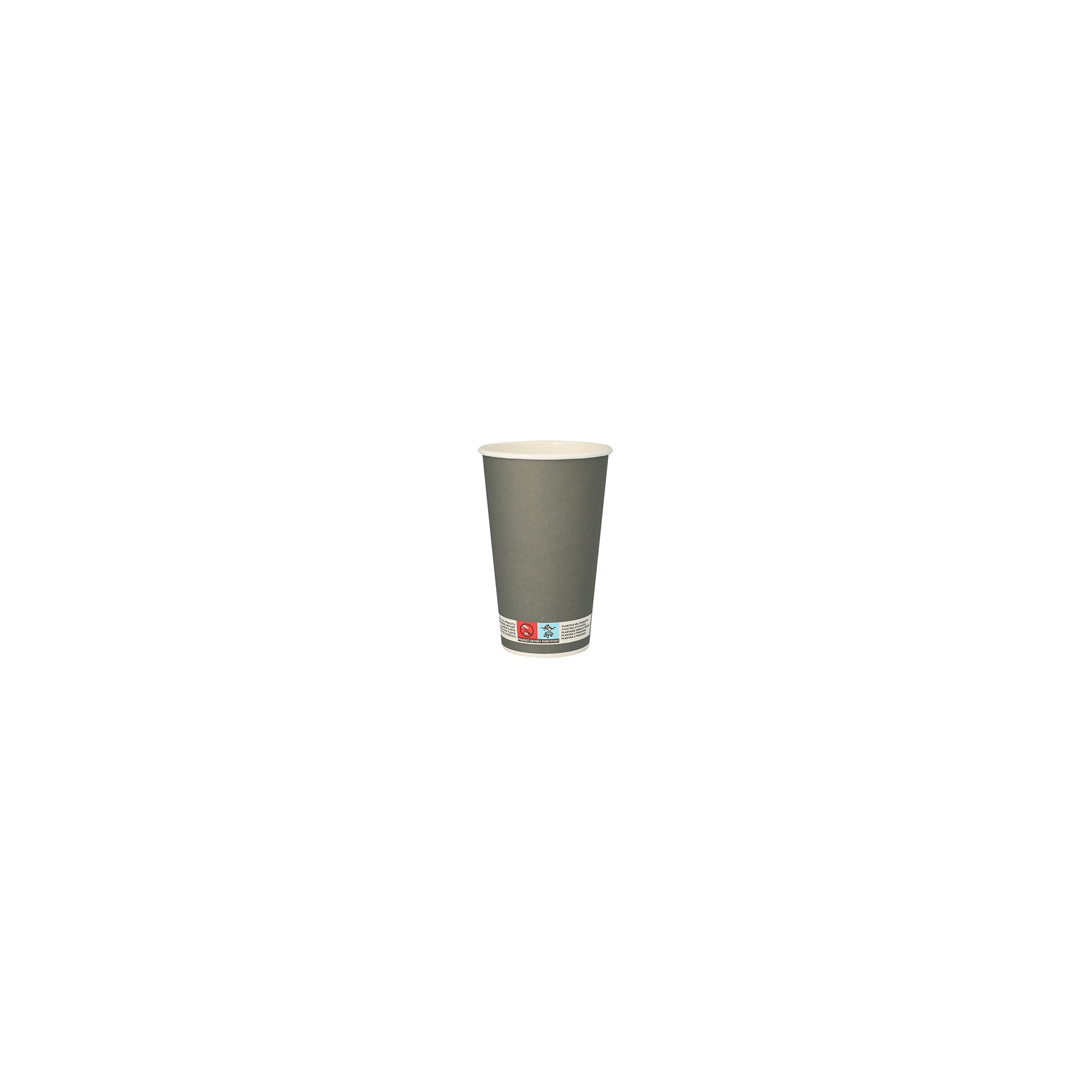 Trinkbecher, Pappe 0,4 l Ø 9 cm · 13,5 cm grau "Beer"