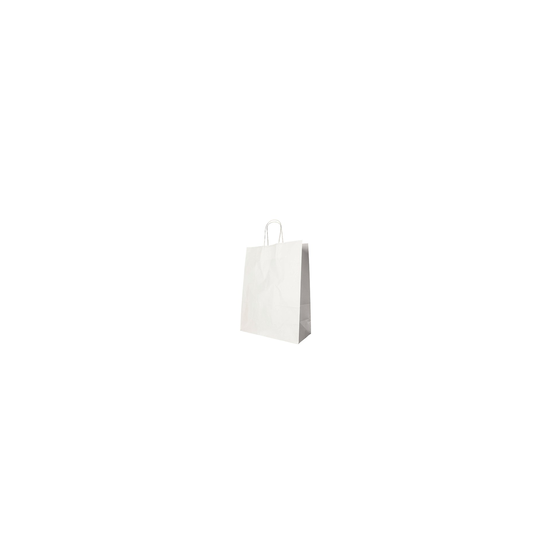 Tragetaschen, Papier 35 cm x 26 cm x 12 cm weiss mit gedrehtem Tragegriff