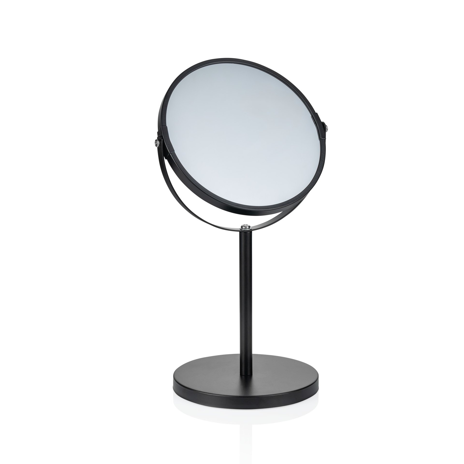 Kosmetikspiegel, Ø 17 cm, Höhe 34,5 cm, schwarz pulverbeschichtet, Edelstahl
