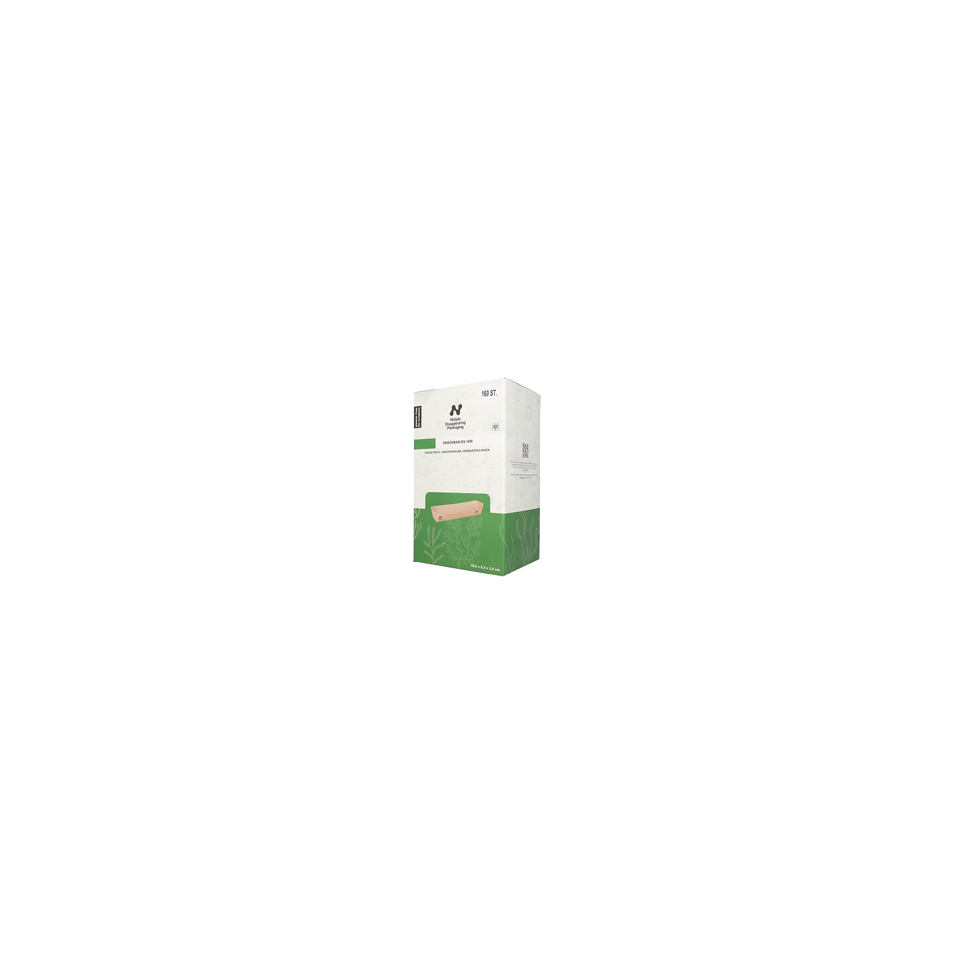 Snacktrays, Pappe "NOTPLA" 3,5 cm x 3,3 cm x 18,5 cm braun Snacktrays, Pappe "NOTPLA" 3,5 cm x 3,3 cm x 18,5 cm braun