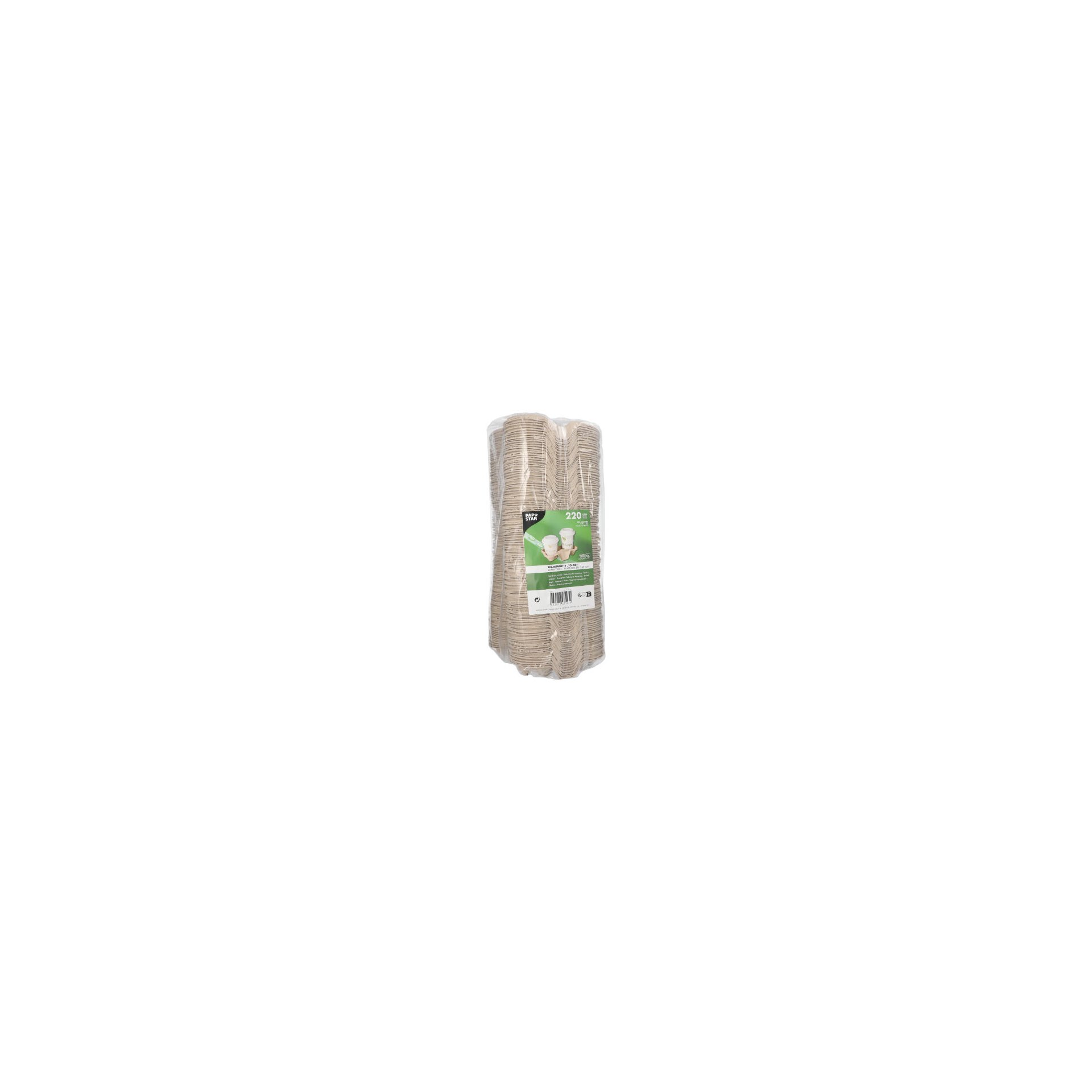 Tragetabletts, Pappe "To Go" 4,6 cm x 22,3 cm x 11,6 cm natur für 2 Becher