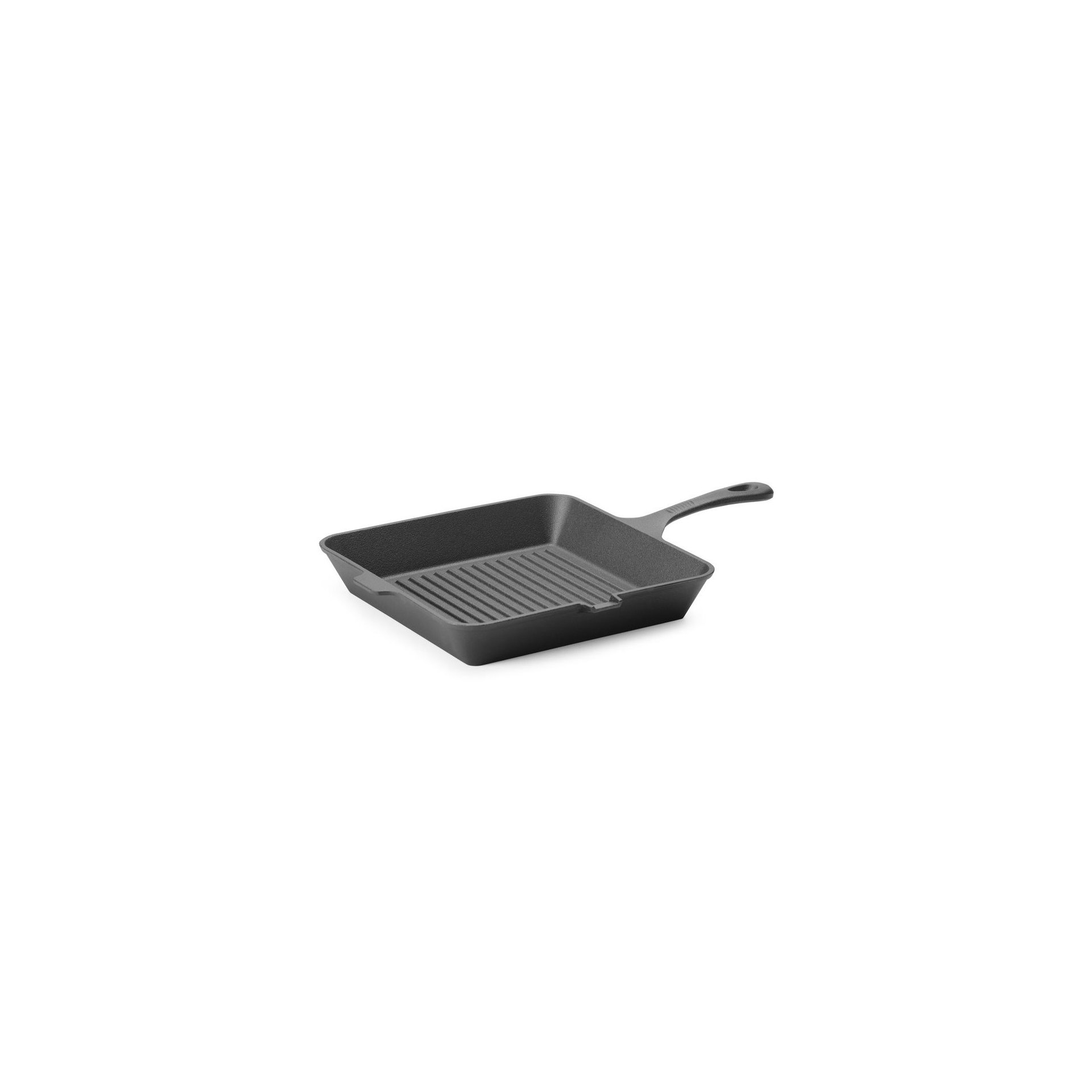 Gusseisen-Grillpfanne, Schwarz, 250x250x(H)50mm, Quadratisch