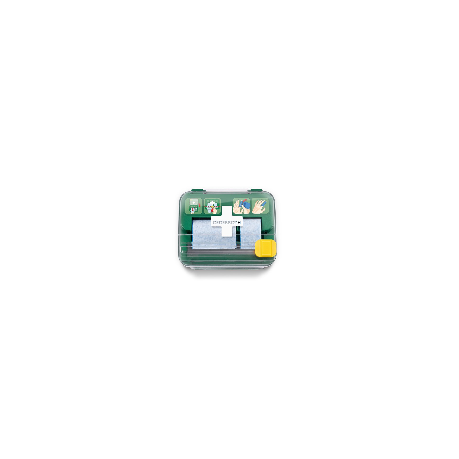 "Cederroth" Soft Foam Bandage Spender 2-in-1 12,3 cm x 13,8 cm x 14,2 cm grün "Cederroth" Soft Foam Bandage Spender 2-in-1 12,3 cm x 13,8 cm x 14,2 cm grün