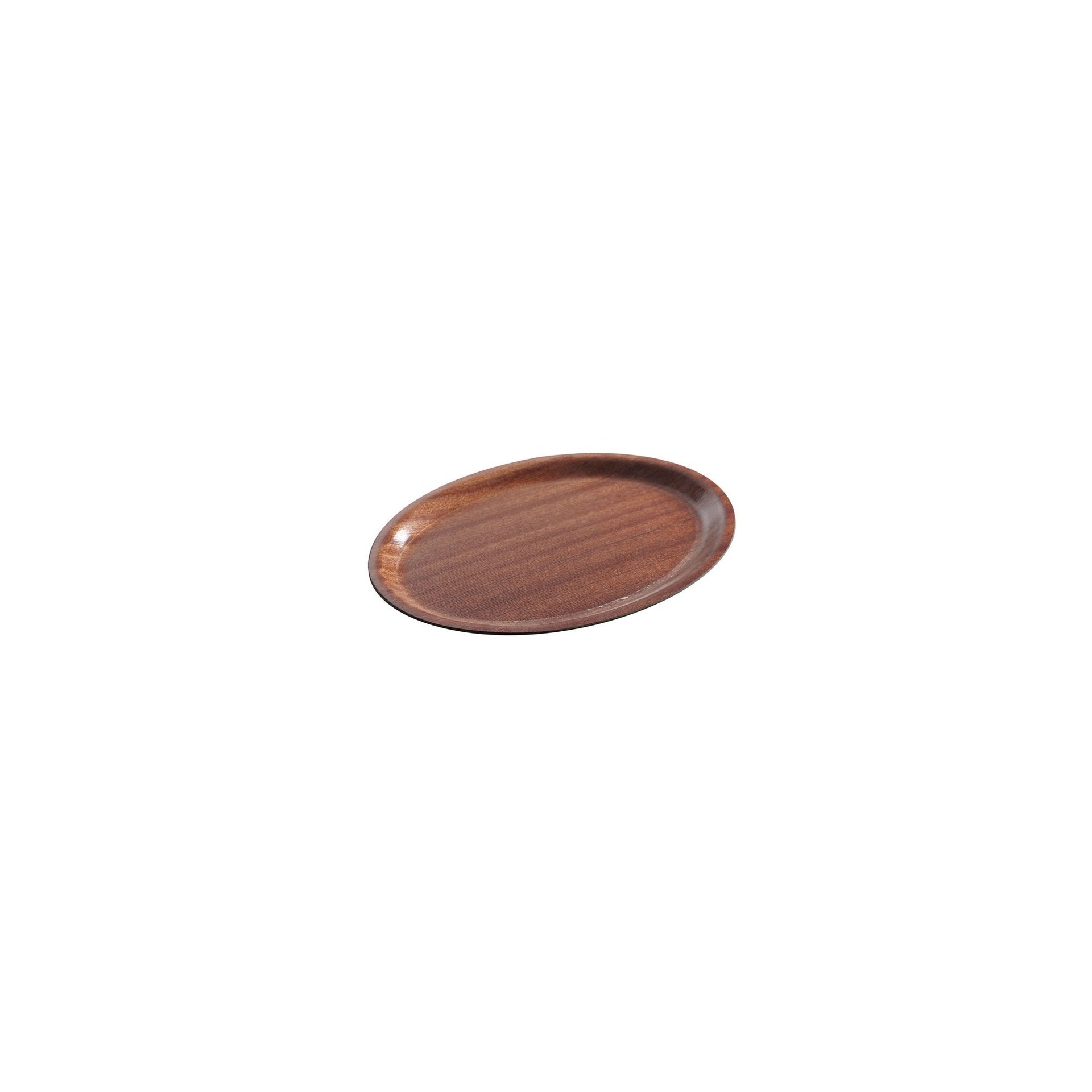 Serviertablett in Holzoptik, oval, AmerBox, Mahagoni, 200x265mm