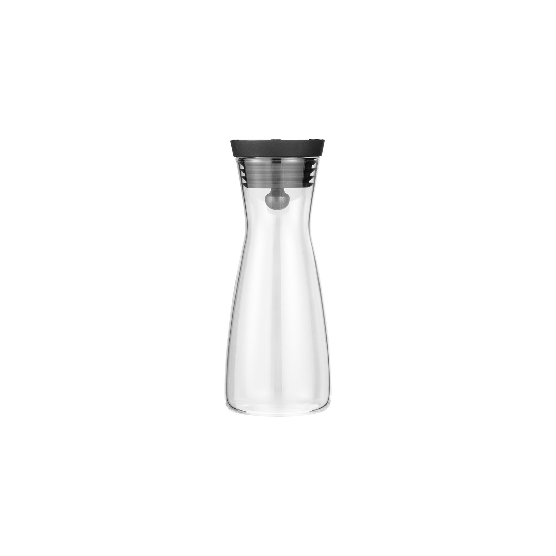 Karaffe, 0,8 ltr., Ø 6,5 cm, Borosilikatglas, Edelstahl, Silikon Karaffe, 0,8 ltr., Ø 6,5 cm, Borosilikatglas, Edelstahl, Silikon
