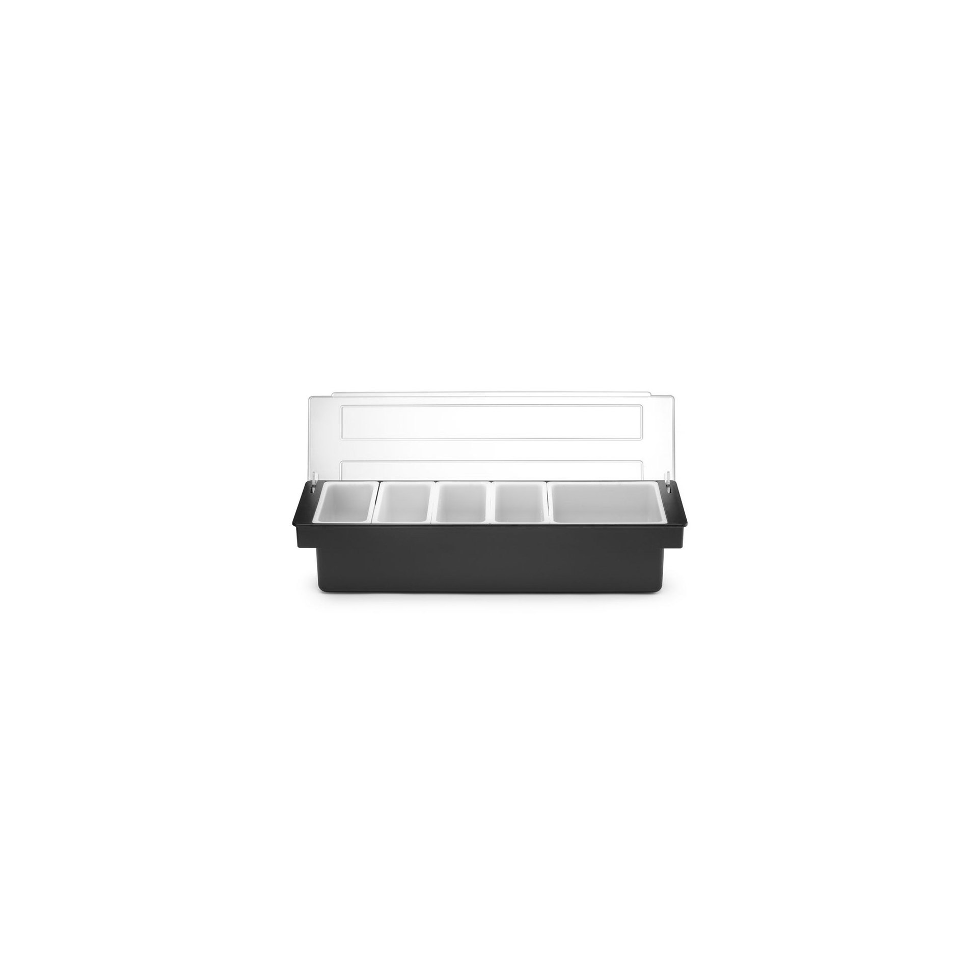Zutatenbehälter – 5 Fächer, BarUp, Schwarz, 480x150x(H)100mm
