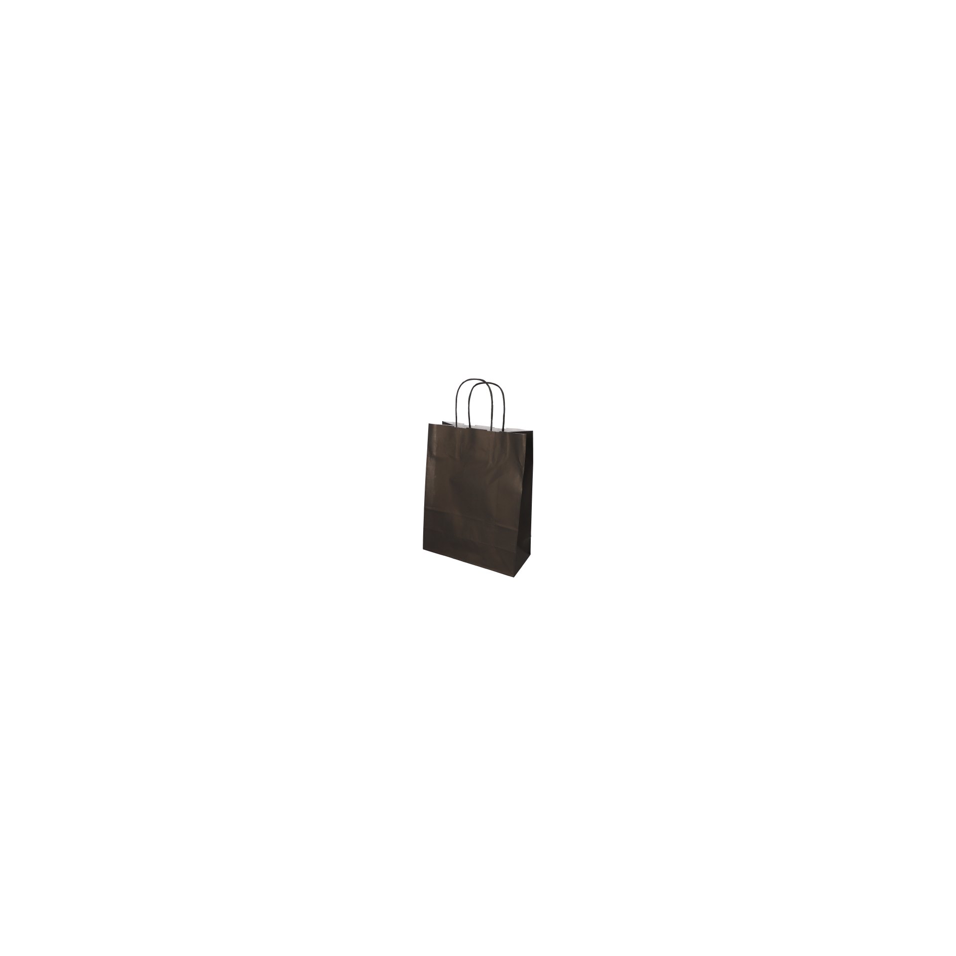 Tragetaschen, Papier 28 cm x 22 cm x 10 cm schwarz mit gedrehtem Tragegriff