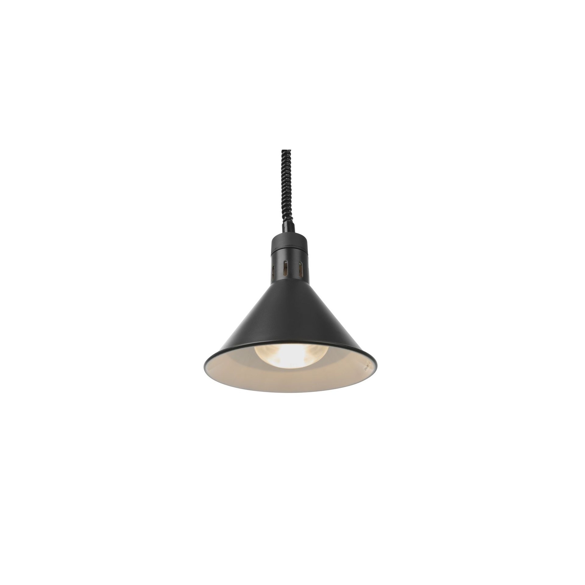 Höhenverstellbare Wärmelampe konisch, Schwarz, 230V/250W, ⌀275x(H)250mm Höhenverstellbare Wärmelampe konisch, Schwarz, 230V/250W, ⌀275x(H)250mm