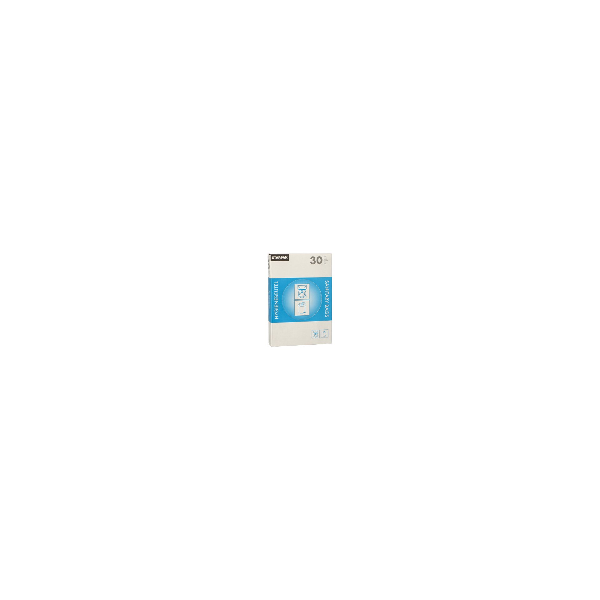 Hygienebeutel 28,5 cm x 8 cm x 7 cm weiss im Spenderkarton
