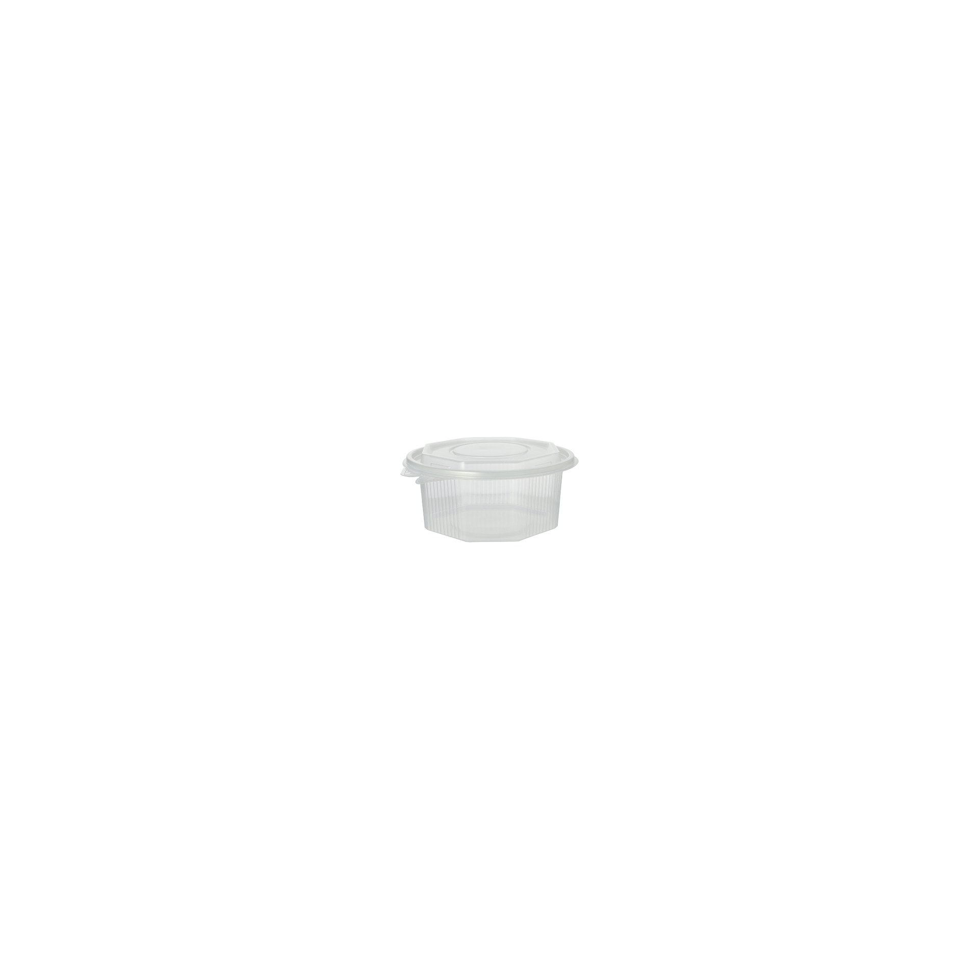 Verpackungsbecher mit Klappdeckeln, PP 8-eckig 750 ml 6,1 cm x 13 cm x 13 cm transparent Verpackungsbecher mit Klappdeckeln, PP 8-eckig 750 ml 6,1 cm x 13 cm x 13 cm transparent