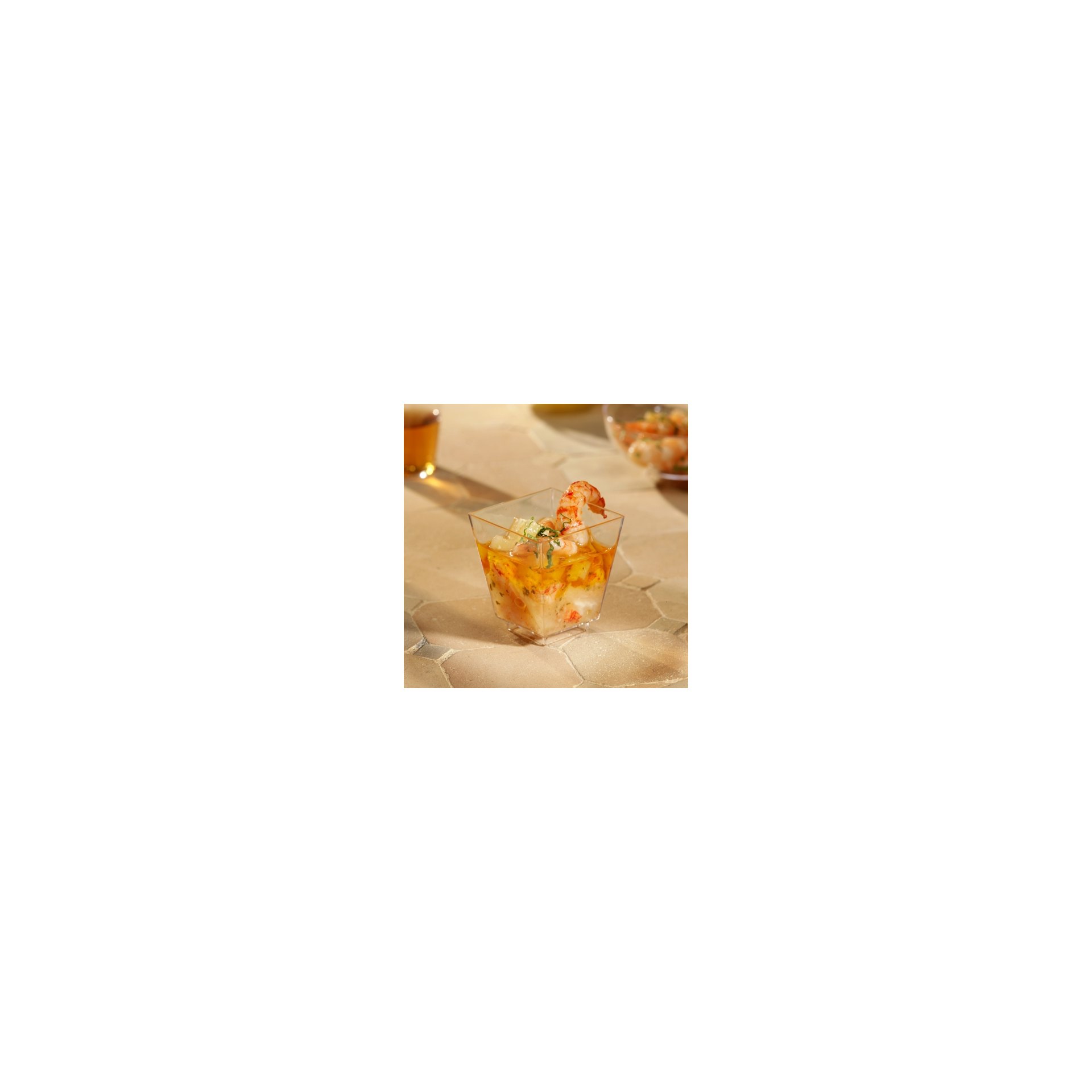 Fingerfood - Schalen, PS eckig 50 ml 5 cm x 4,5 cm x 4,5 cm glasklar