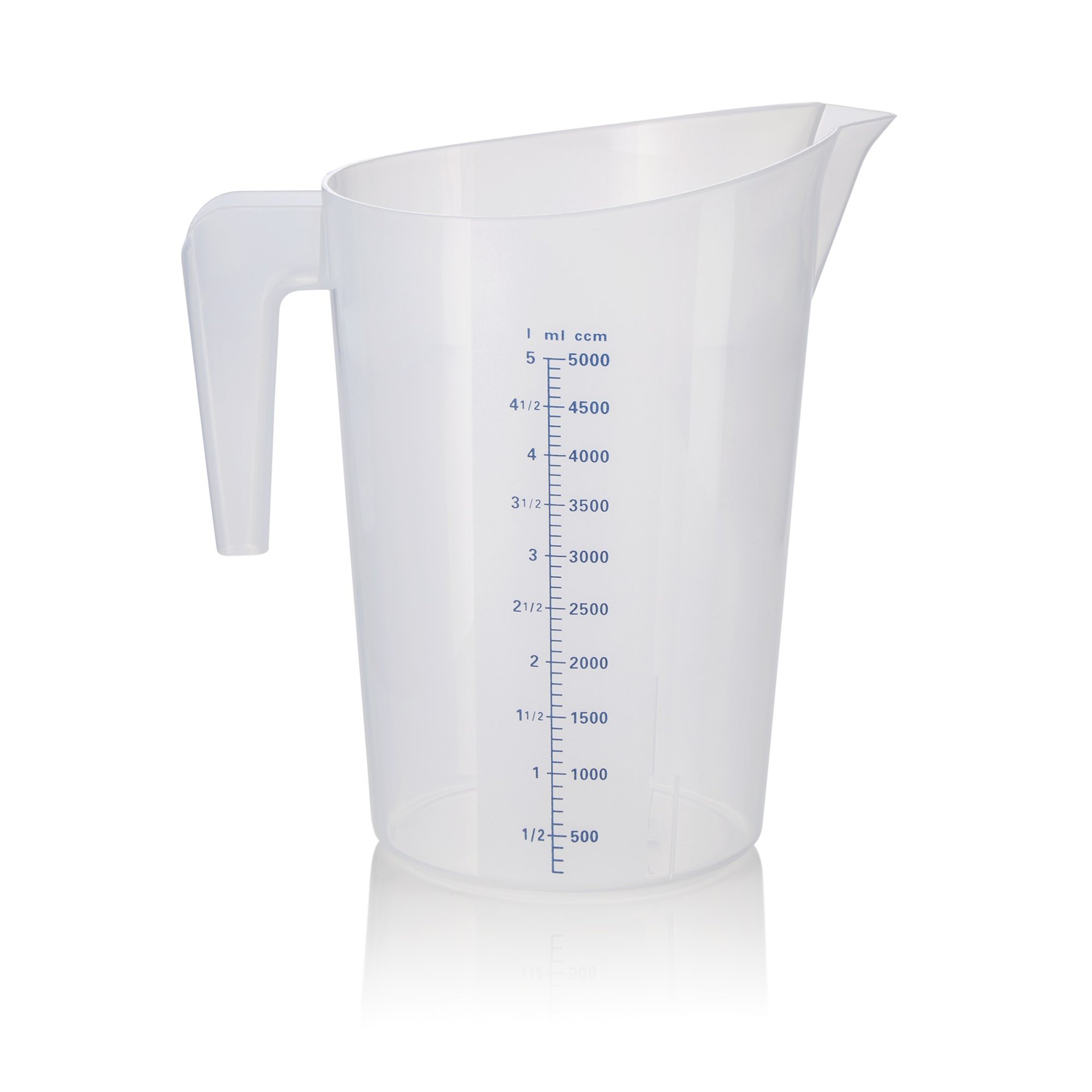 Messbecher, Ø 22,5 cm, 5 ltr., mit 100 ml Skalierung, Polypropylen Messbecher, Ø 22,5 cm, 5 ltr., mit 100 ml Skalierung, Polypropylen