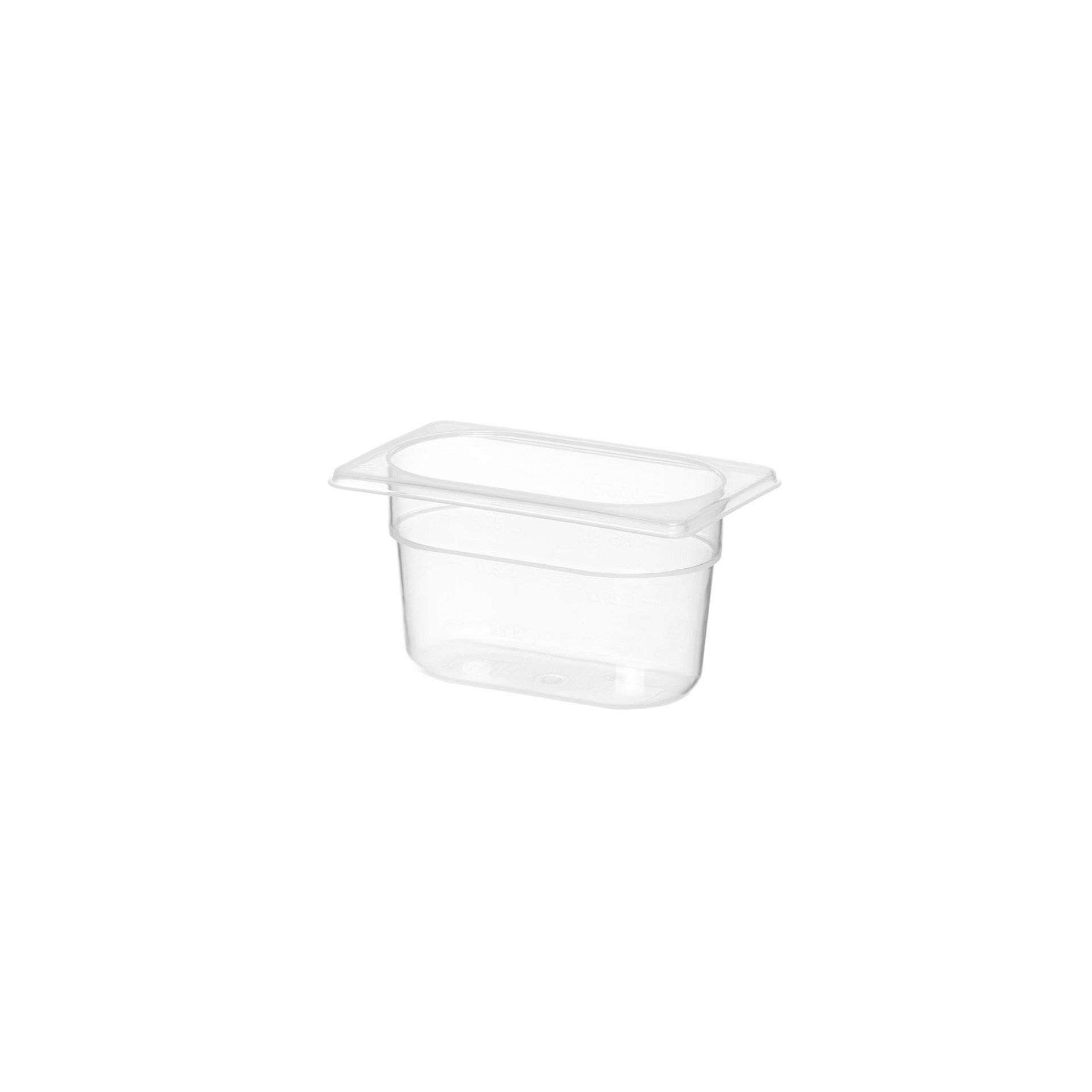 Gastronorm-Behälter 1/9, Profi Line, 1,0, GN 1/9, 1L, Transparent, 176x108x(H)100mm Gastronorm-Behälter 1/9, Profi Line, 1,0, GN 1/9, 1L, Transparent, 176x108x(H)100mm