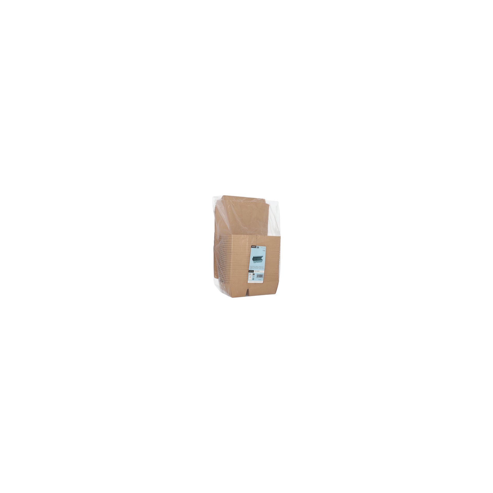 Lunchboxen, Pappe 2-geteilt 450 ml 5 cm x 11 cm x 16,8 cm braun