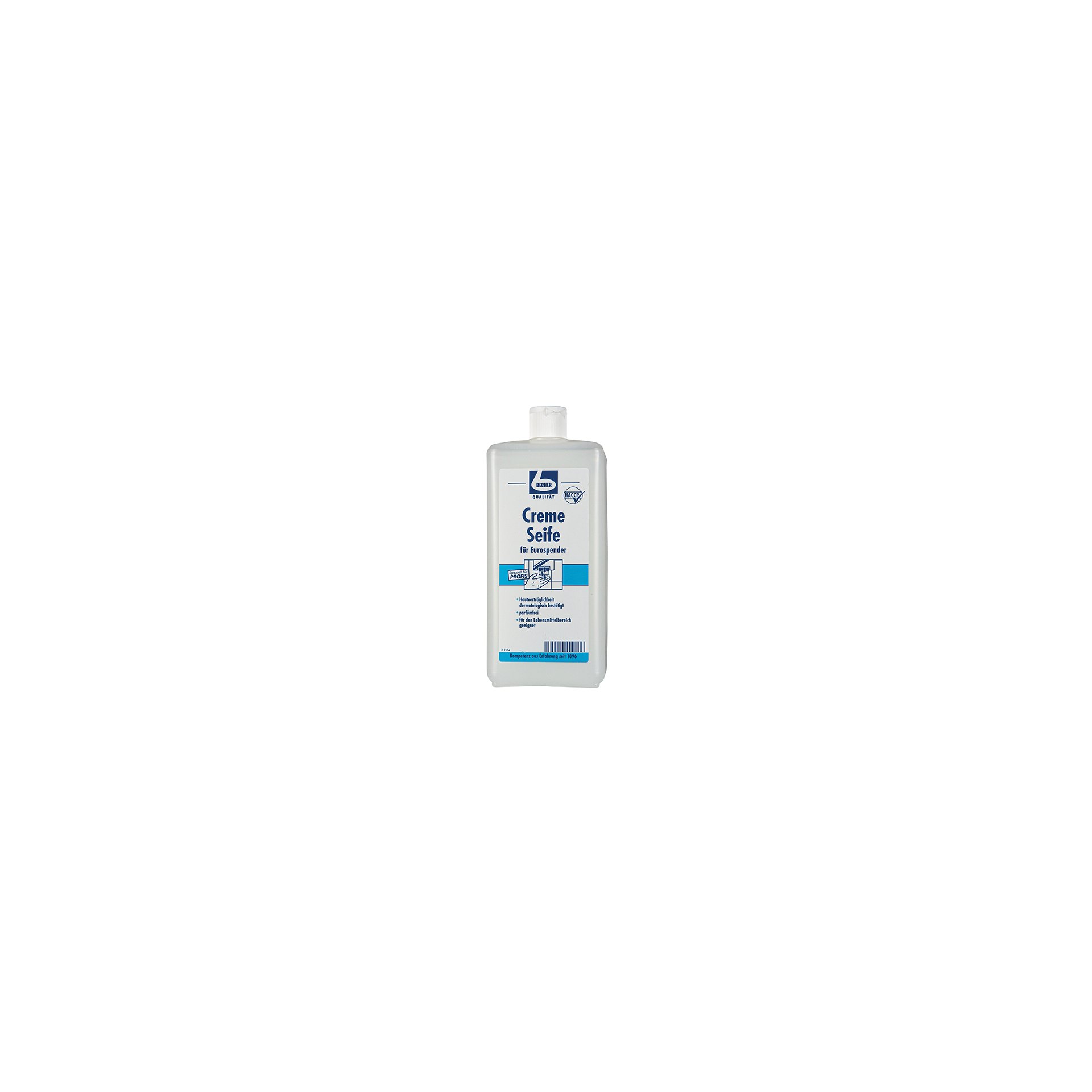 "Dr. Becher" Creme Seife 1 l weiss für Eurospender "Dr. Becher" Creme Seife 1 l weiss für Eurospender