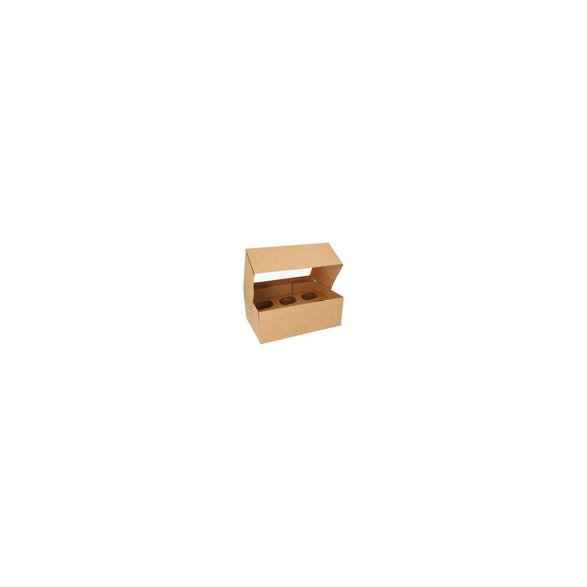 Cupcake-Kartons eckig 10 cm x 27 cm x 17,5 cm mit Sichtfenster aus PLA