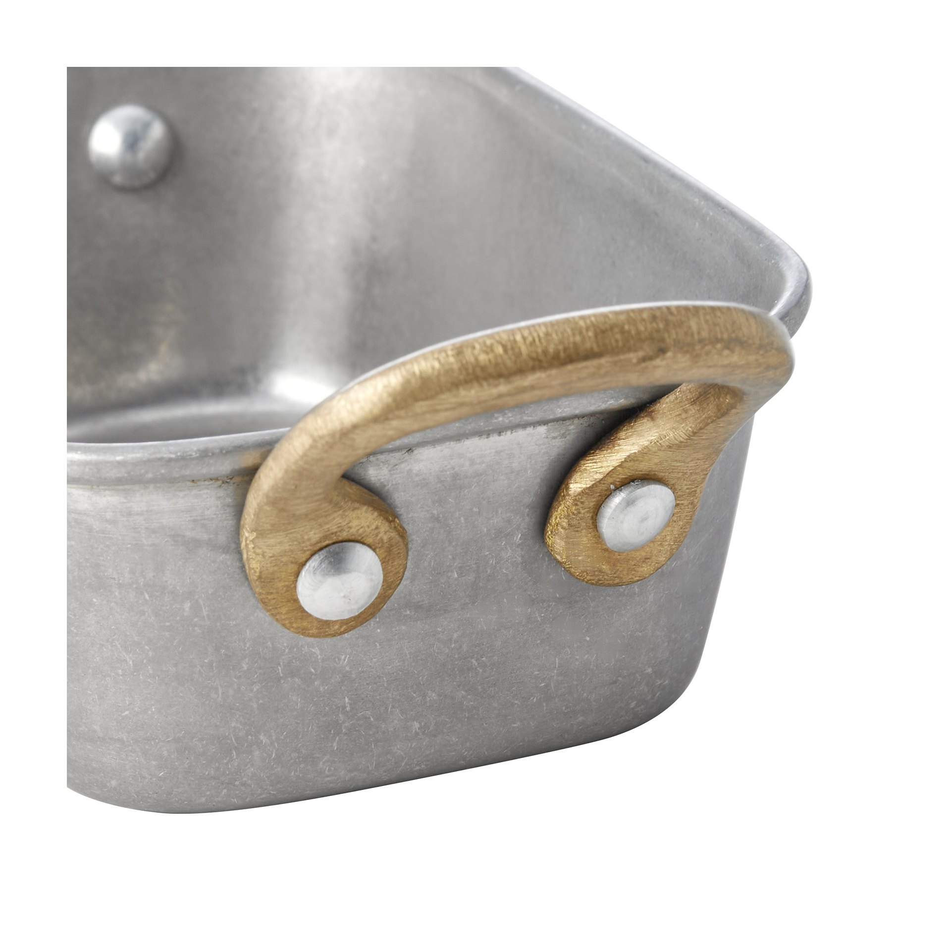 Servierpfanne STEEL & STYLE VINTAGE, mit 2 Messinggriffen, 13 x 8,5 x 3,5 cm, 230 ml, Chromnickelstahl