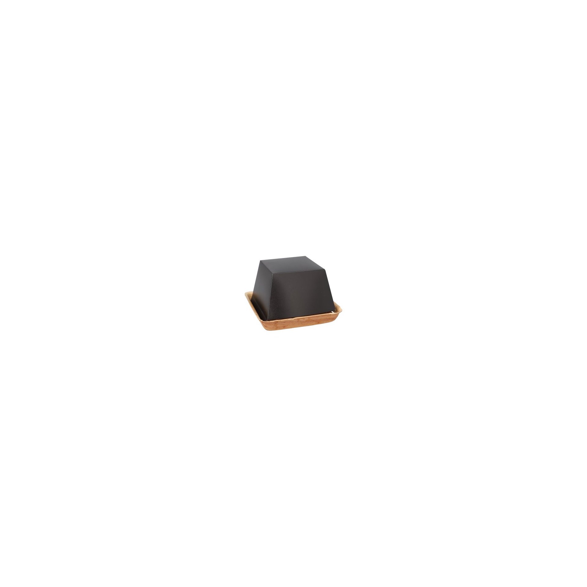 Burgerboxen Palmblatt eckig 8 cm x 14 cm x 14 cm , klein mit separatem Deckel