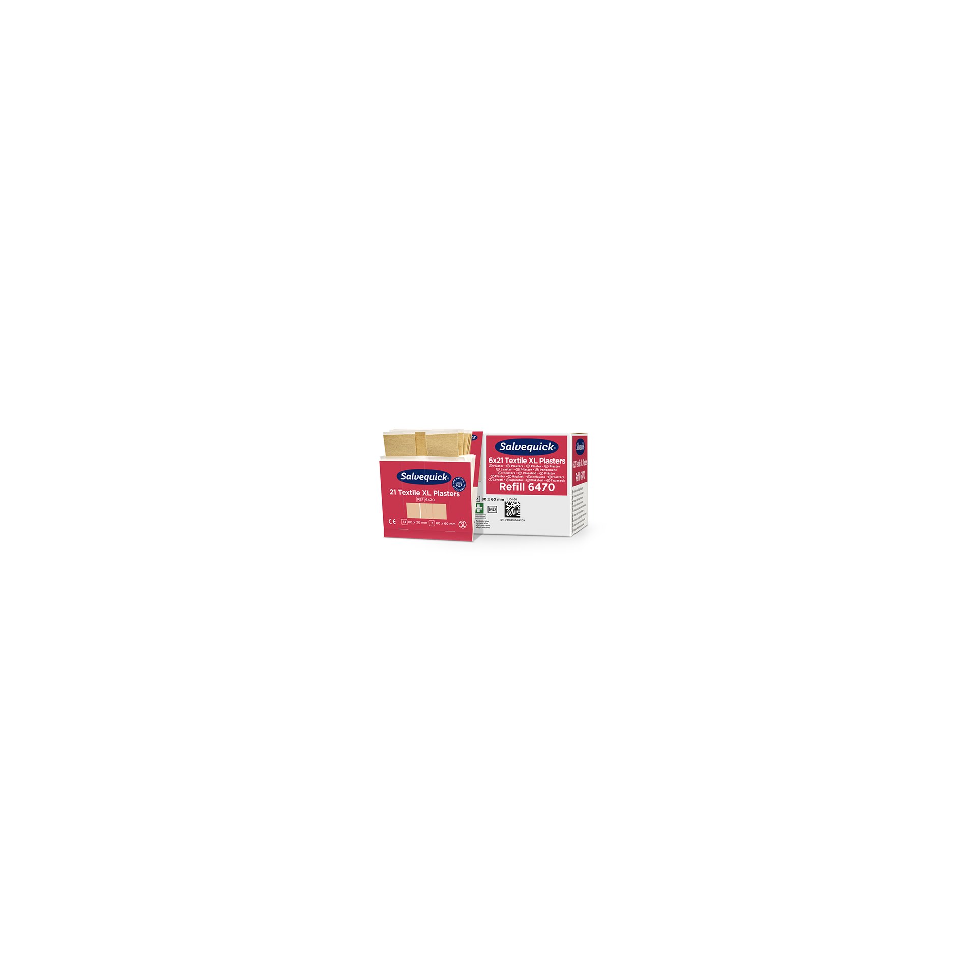 Set "Cederroth" Salvequick Textil Pflaster XL (21 Stück) braun , Refill