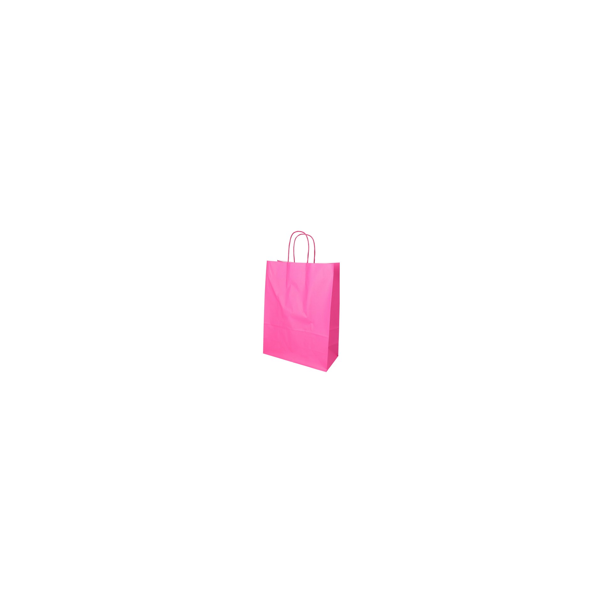 Tragetaschen, Papier 35 cm x 26 cm x 12 cm pink mit gedrehtem Tragegriff Tragetaschen, Papier 35 cm x 26 cm x 12 cm pink mit gedrehtem Tragegriff