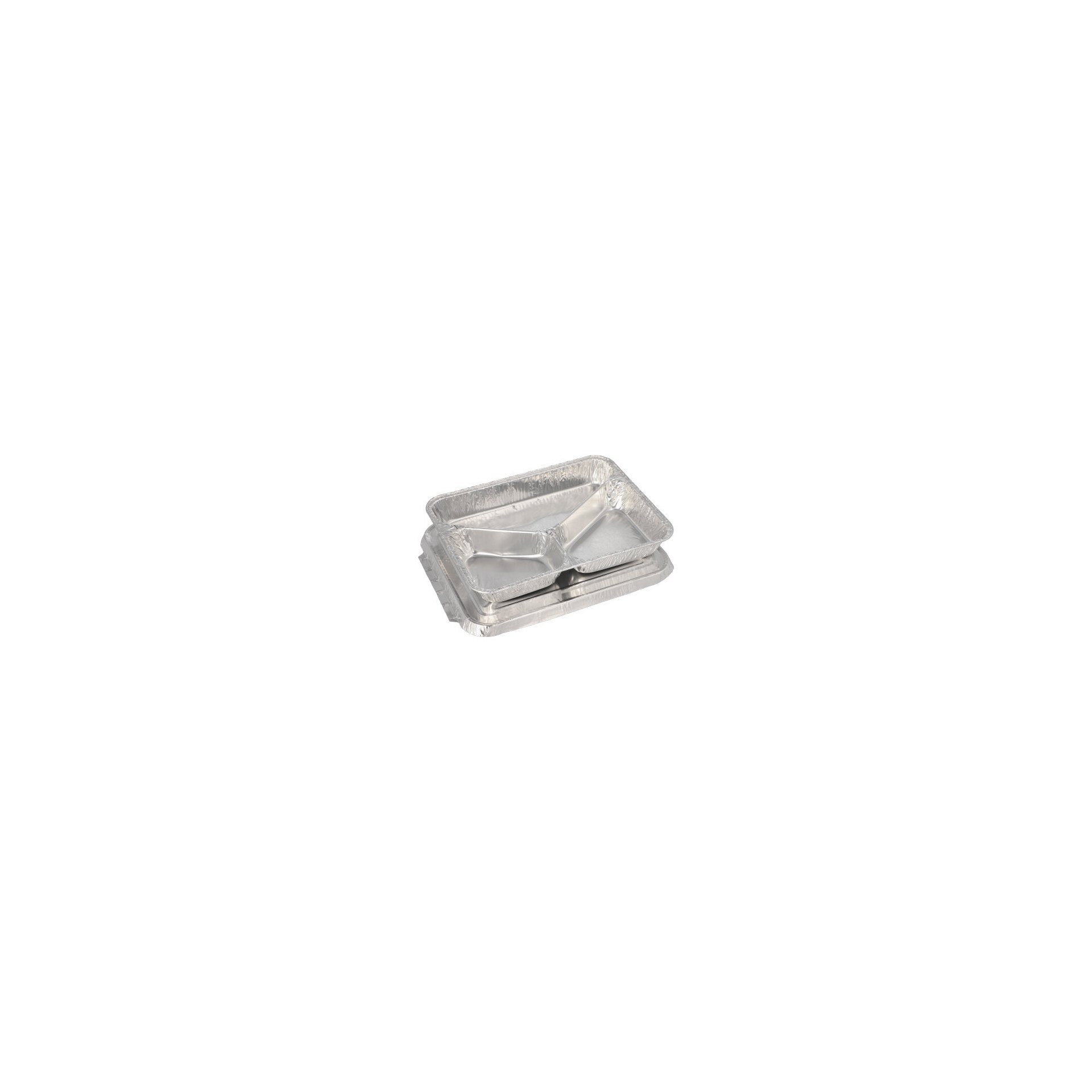 Menüschalen + Deckel, Alu 3-geteilt 0,76 l 3 cm x 17,7 cm x 22,5 cm Menüschalen + Deckel, Alu 3-geteilt 0,76 l 3 cm x 17,7 cm x 22,5 cm