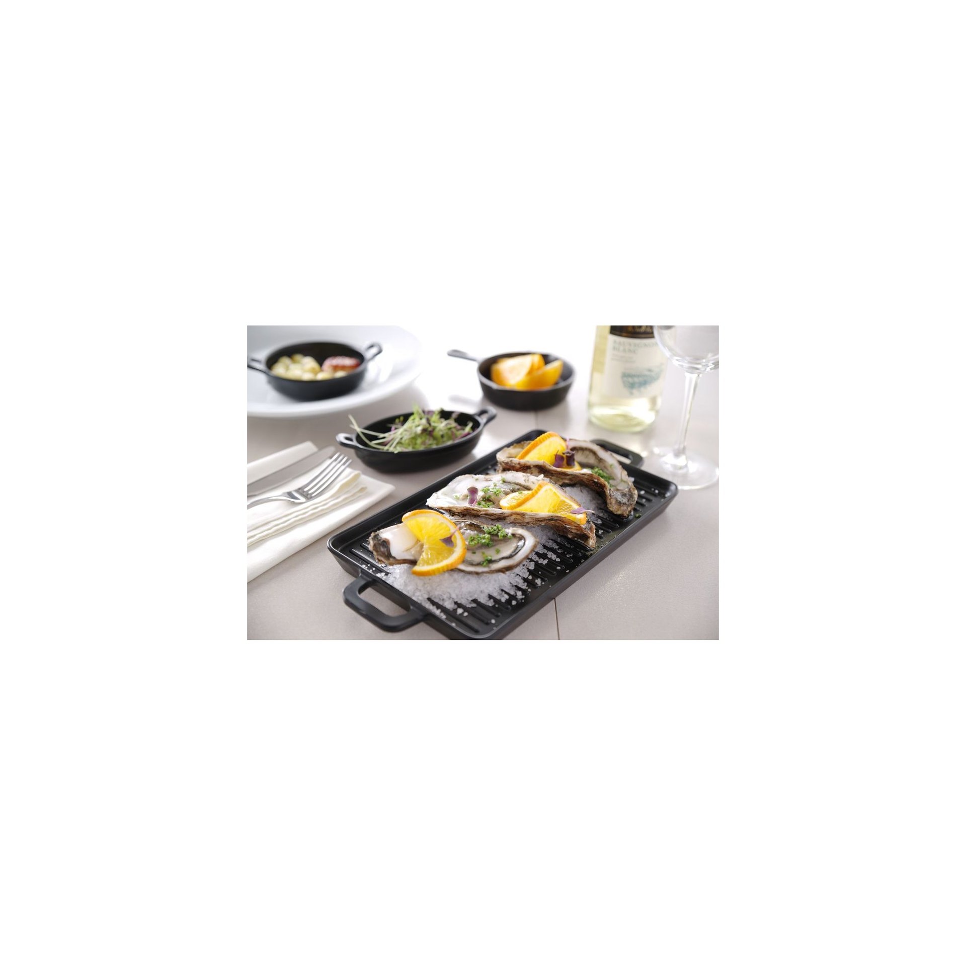 Miniatur-Grillplatte, Schwarz, 320x162x(H)20mm Miniatur-Grillplatte, Schwarz, 320x162x(H)20mm