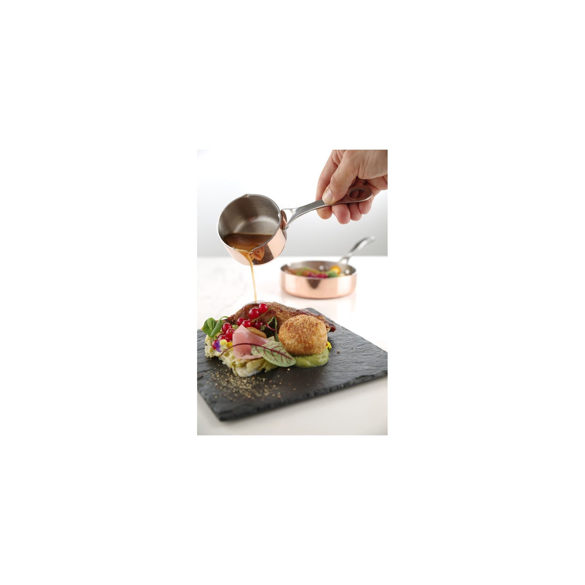 Miniatur-Kasserolle mit Ausgießer, 0,16L, ⌀75x(H)40mm