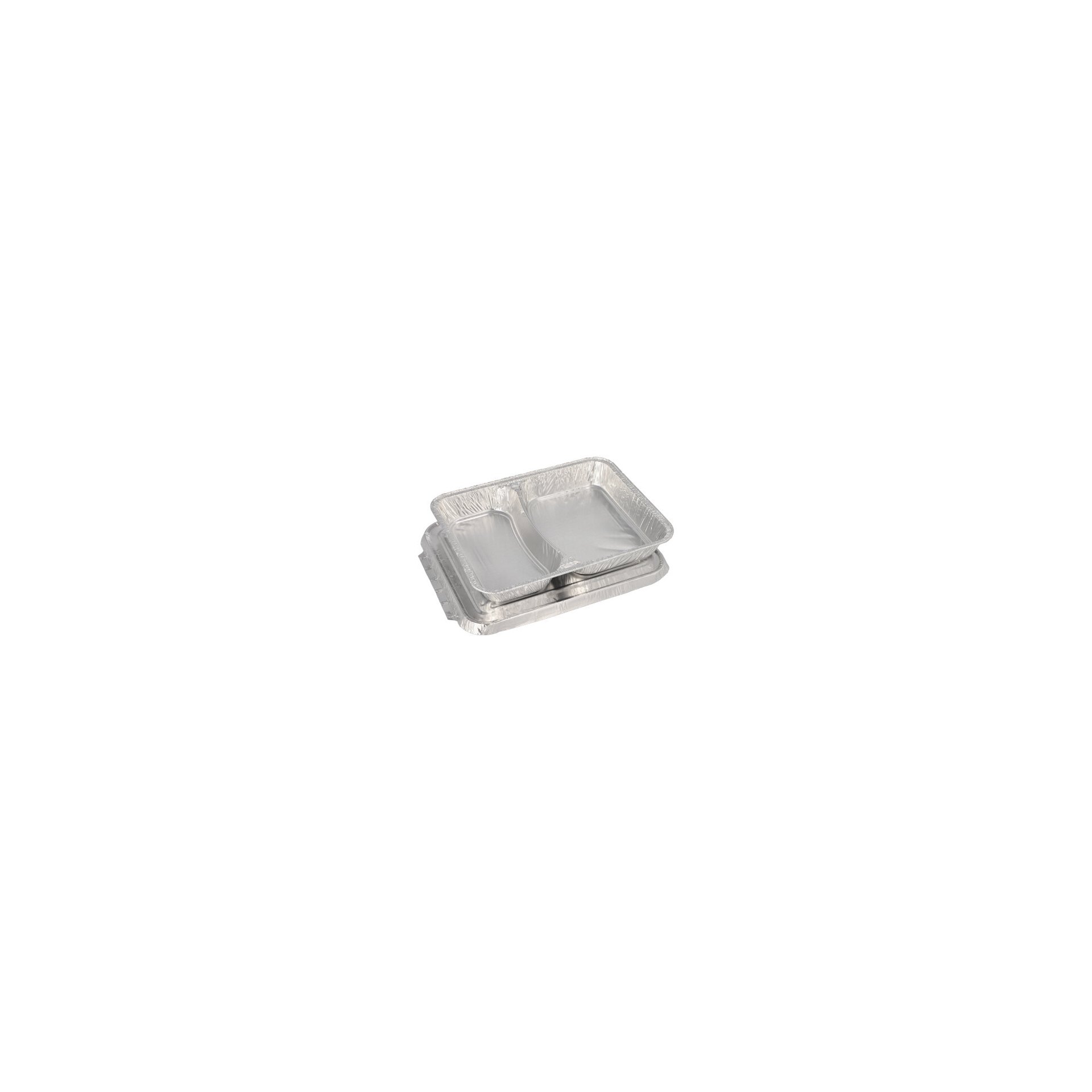 Menüschalen + Deckel, Alu 2-geteilt 0,83 l 3 cm x 17,7 cm x 22,5 cm