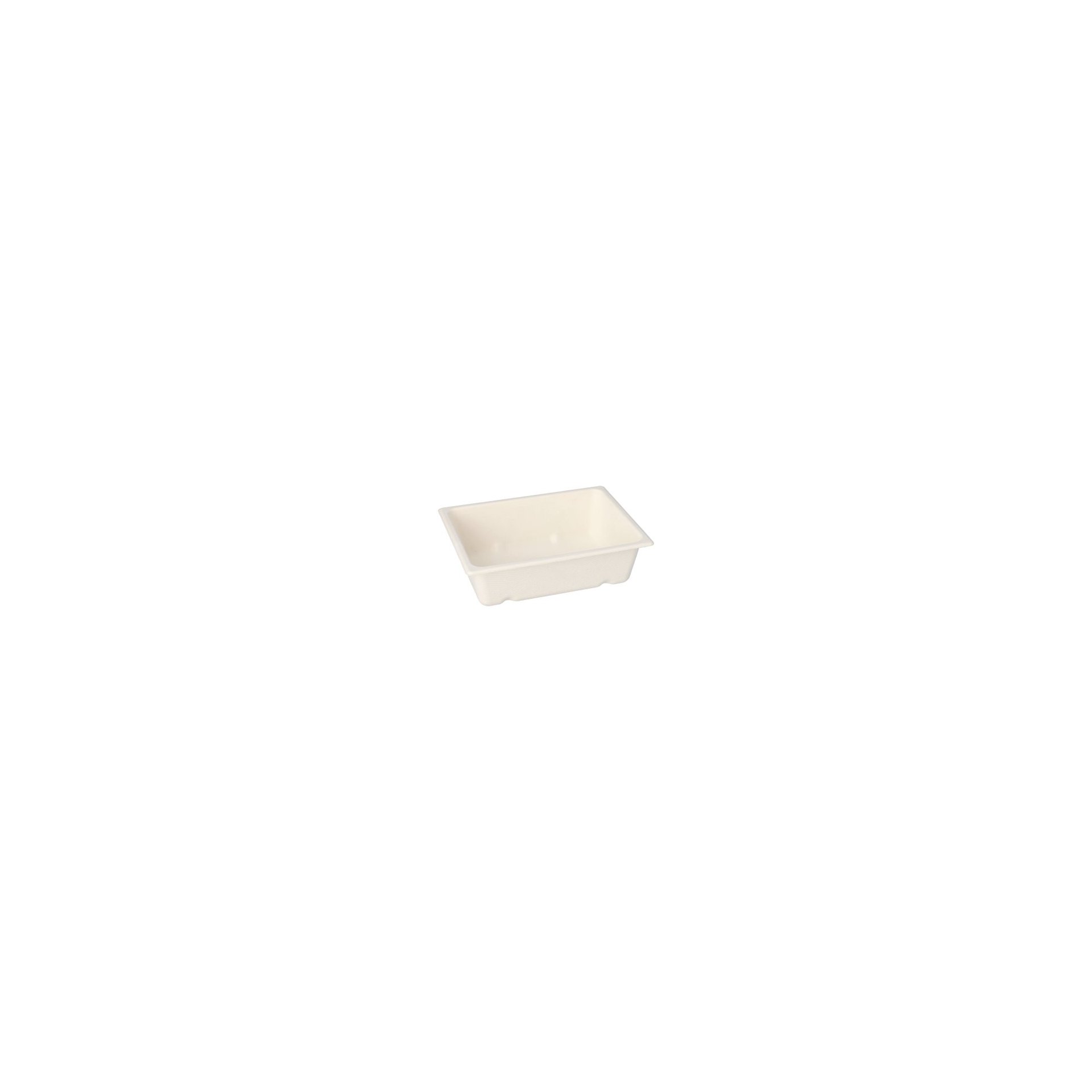 Gastronorm-Behälter GN 1/8 Zuckerrohr, PLA beschichtet eckig 4,7 cm x 16,5 cm x 12,3 cm weiss