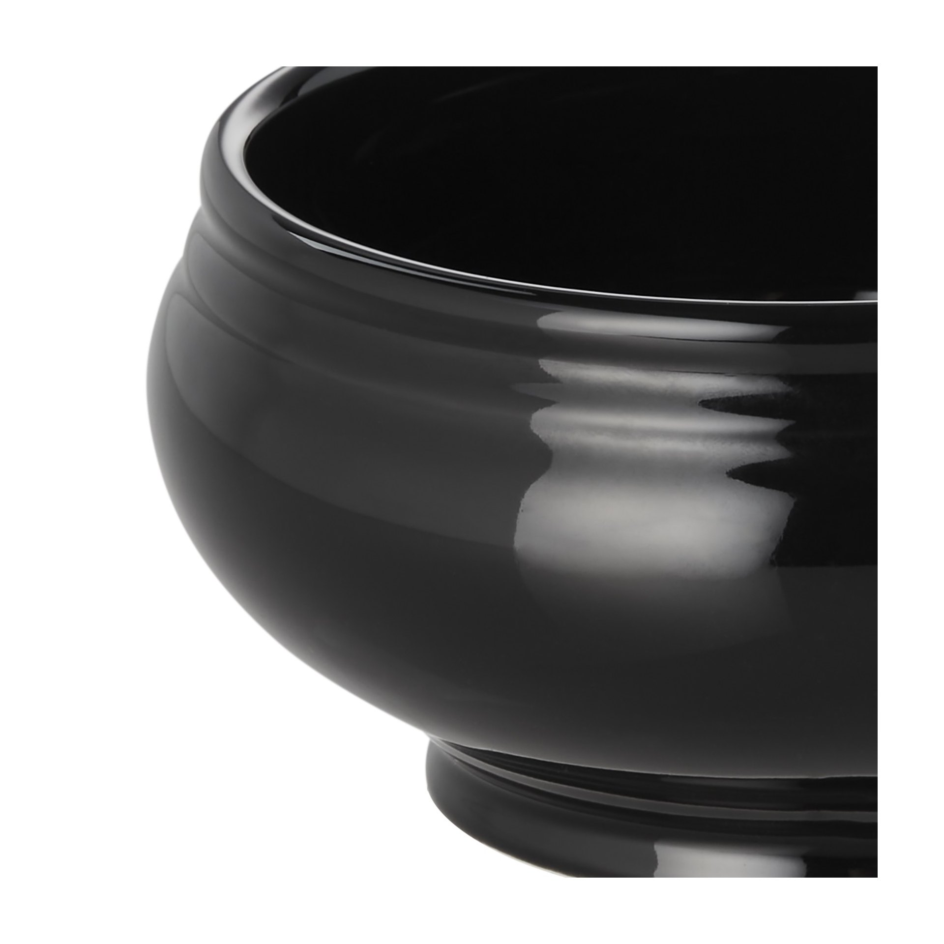 Terrine, 0,5 ltr., Ø 12,5 cm, schwarz glänzend, Porzellan