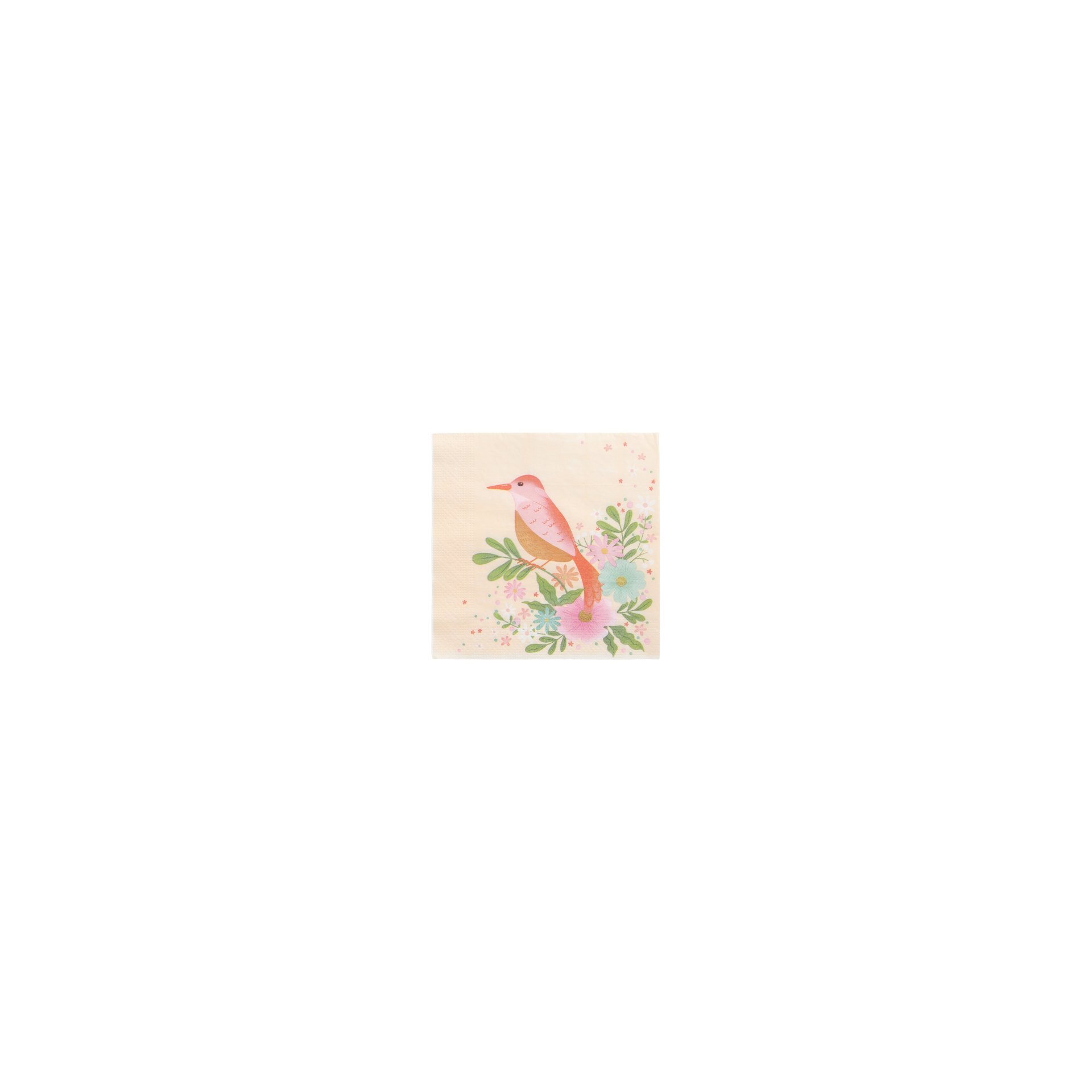 Servietten, 3-lagig 1/4-Falz 33 cm x 33 cm "Flowery Bird" Servietten, 3-lagig 1/4-Falz 33 cm x 33 cm "Flowery Bird"