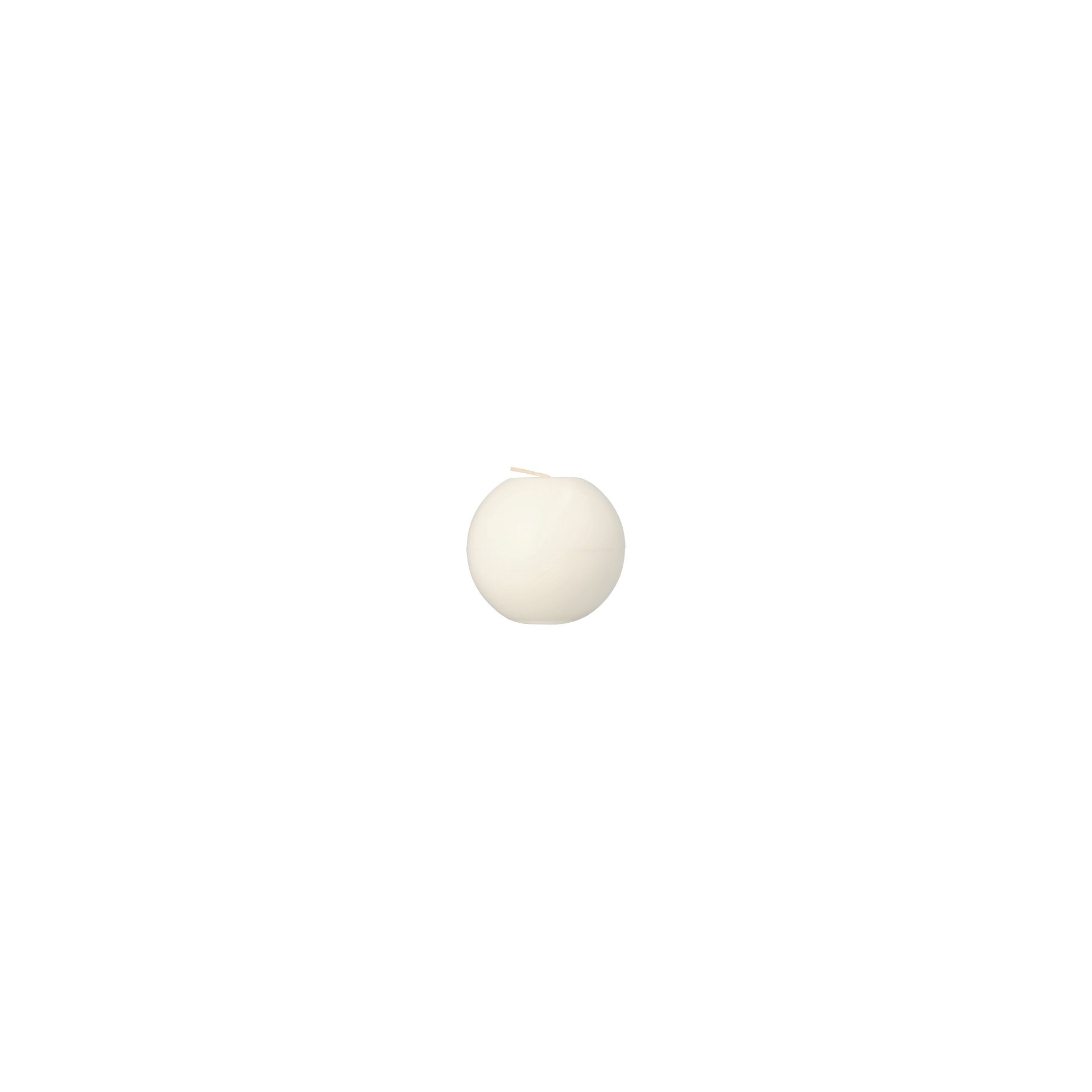 Kugelkerze Ø 80 mm weiss aus 100 % Stearin