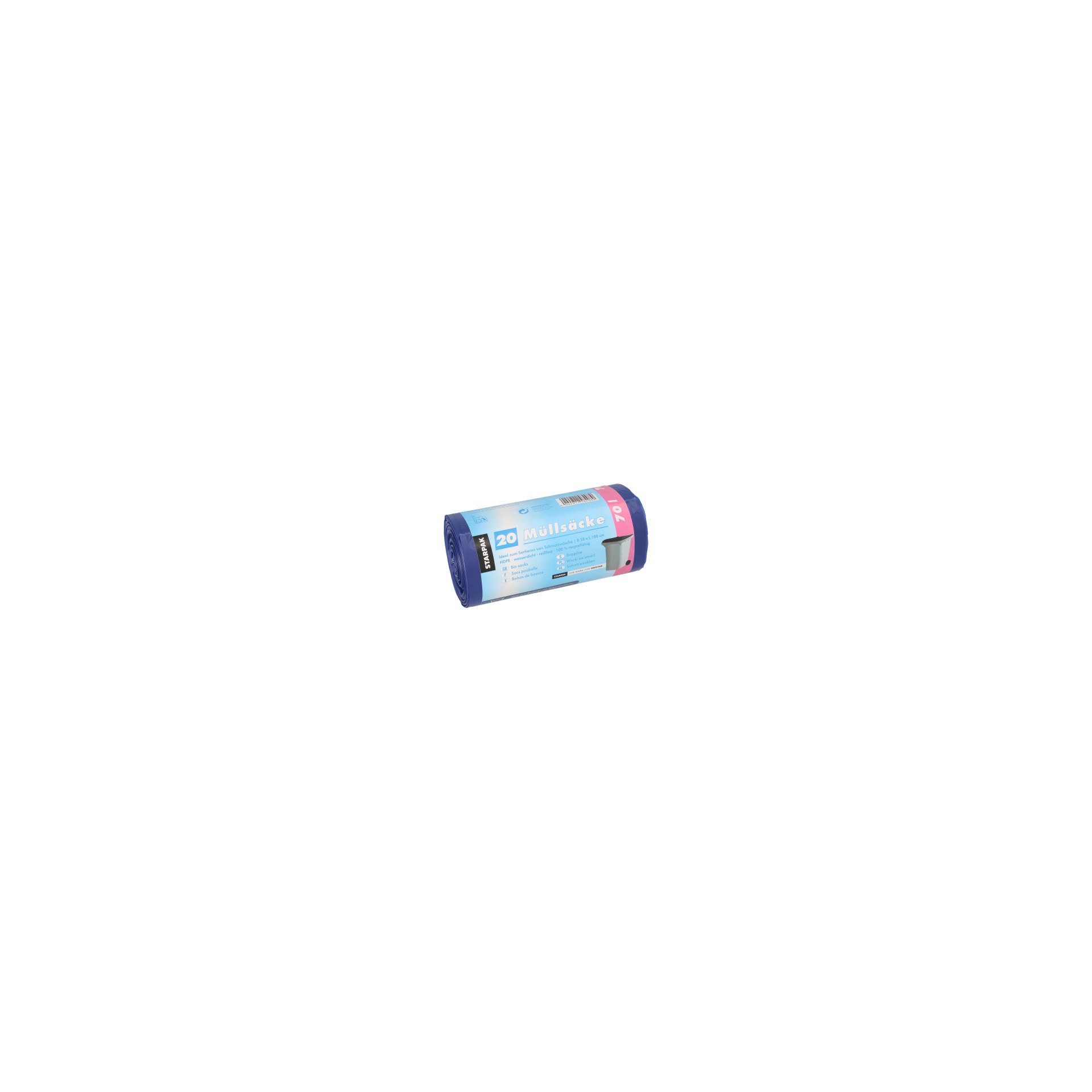 Müllsäcke, HDPE 70 l 100 cm x 58 cm blau 23 my Müllsäcke, HDPE 70 l 100 cm x 58 cm blau 23 my