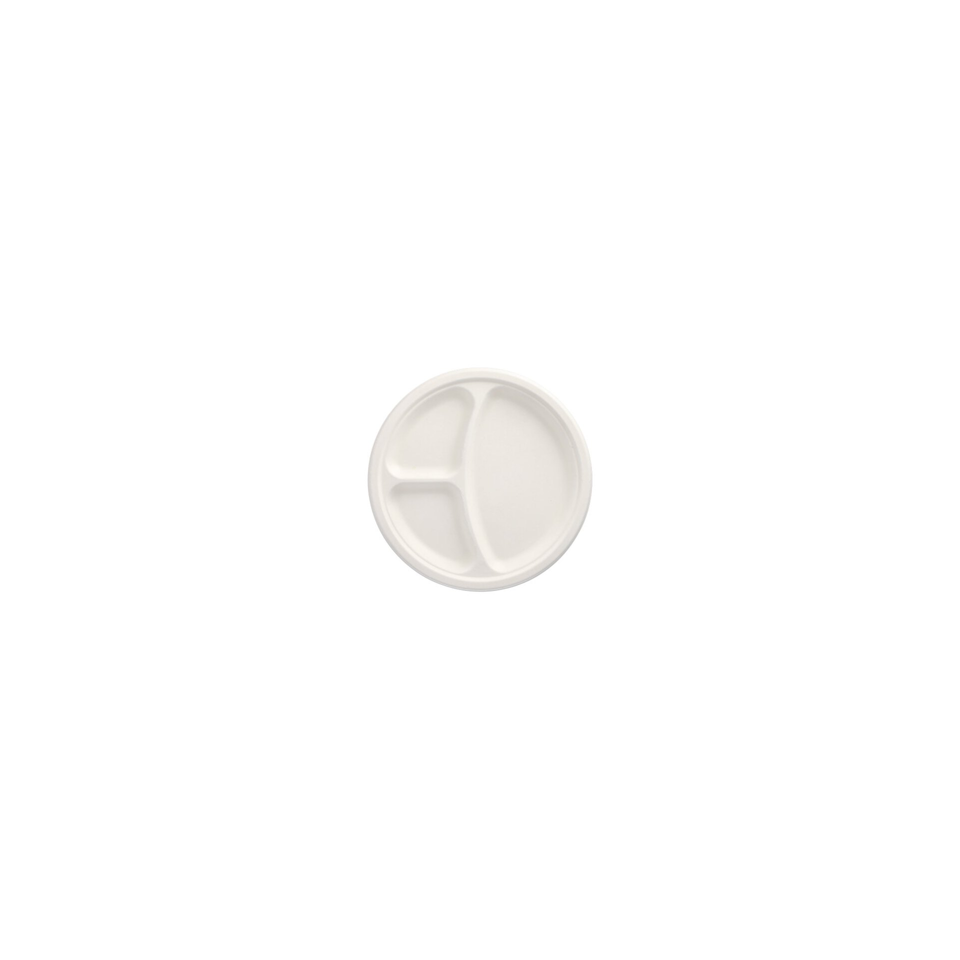 Teller, Zuckerrohr "pure" 3-geteilt Ø 26 cm · 2 cm weiss
