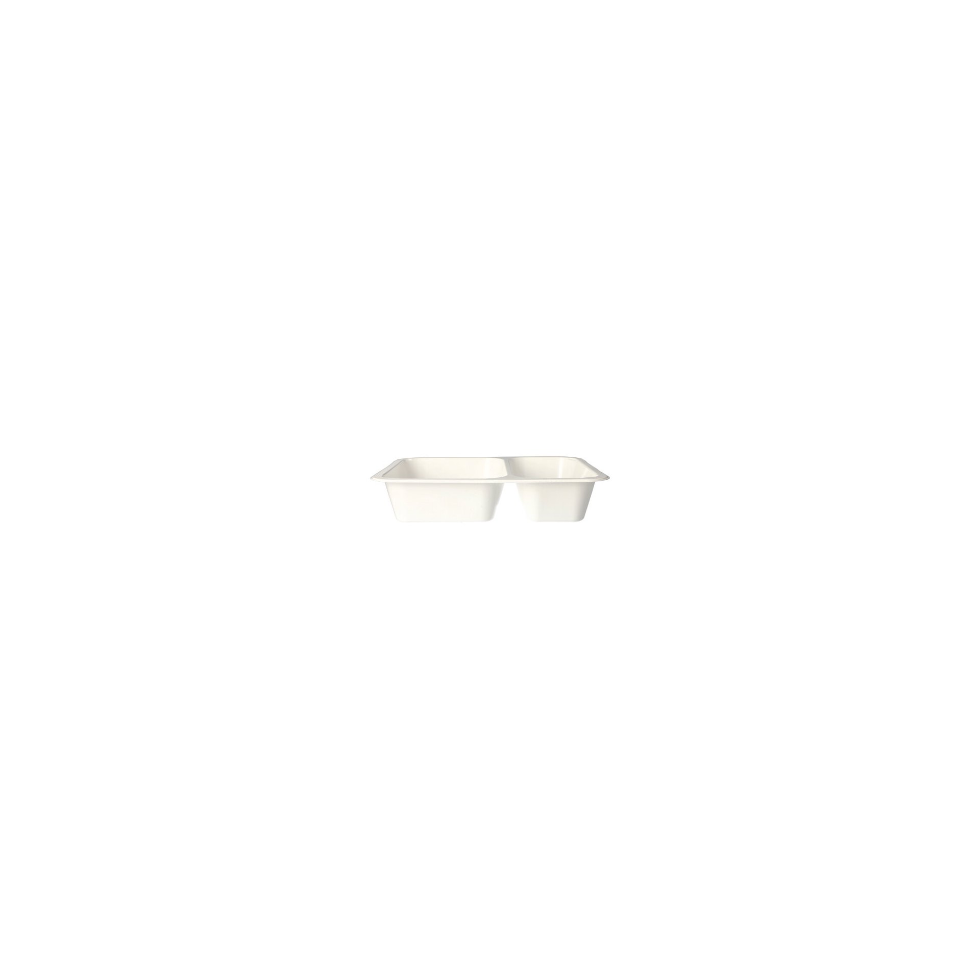 Mikrowellenschalen, PP 2-geteilt 1205 ml 4,9 cm x 22,7 cm x 17,8 cm weiss