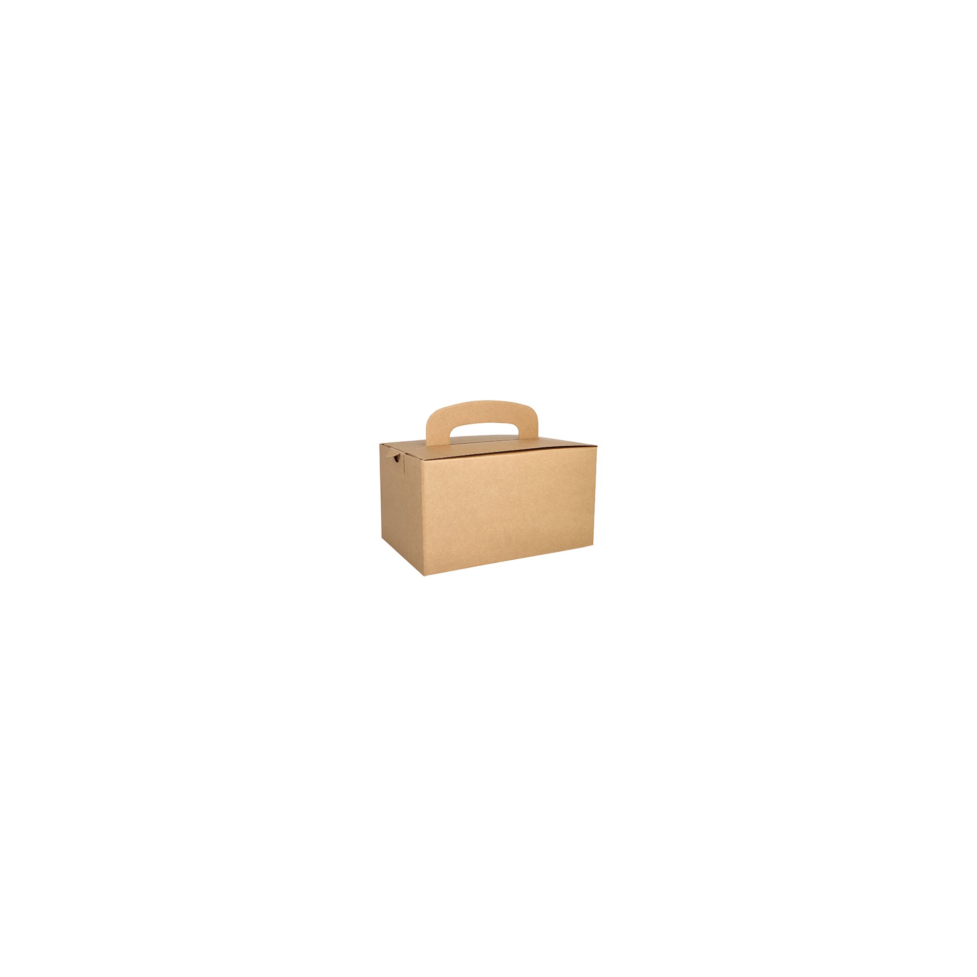 Lunch-Boxen, Pappe "pure" eckig 12,5 cm x 15,5 cm x 22,5 cm braun mit Tragegriff Lunch-Boxen, Pappe "pure" eckig 12,5 cm x 15,5 cm x 22,5 cm braun mit Tragegriff