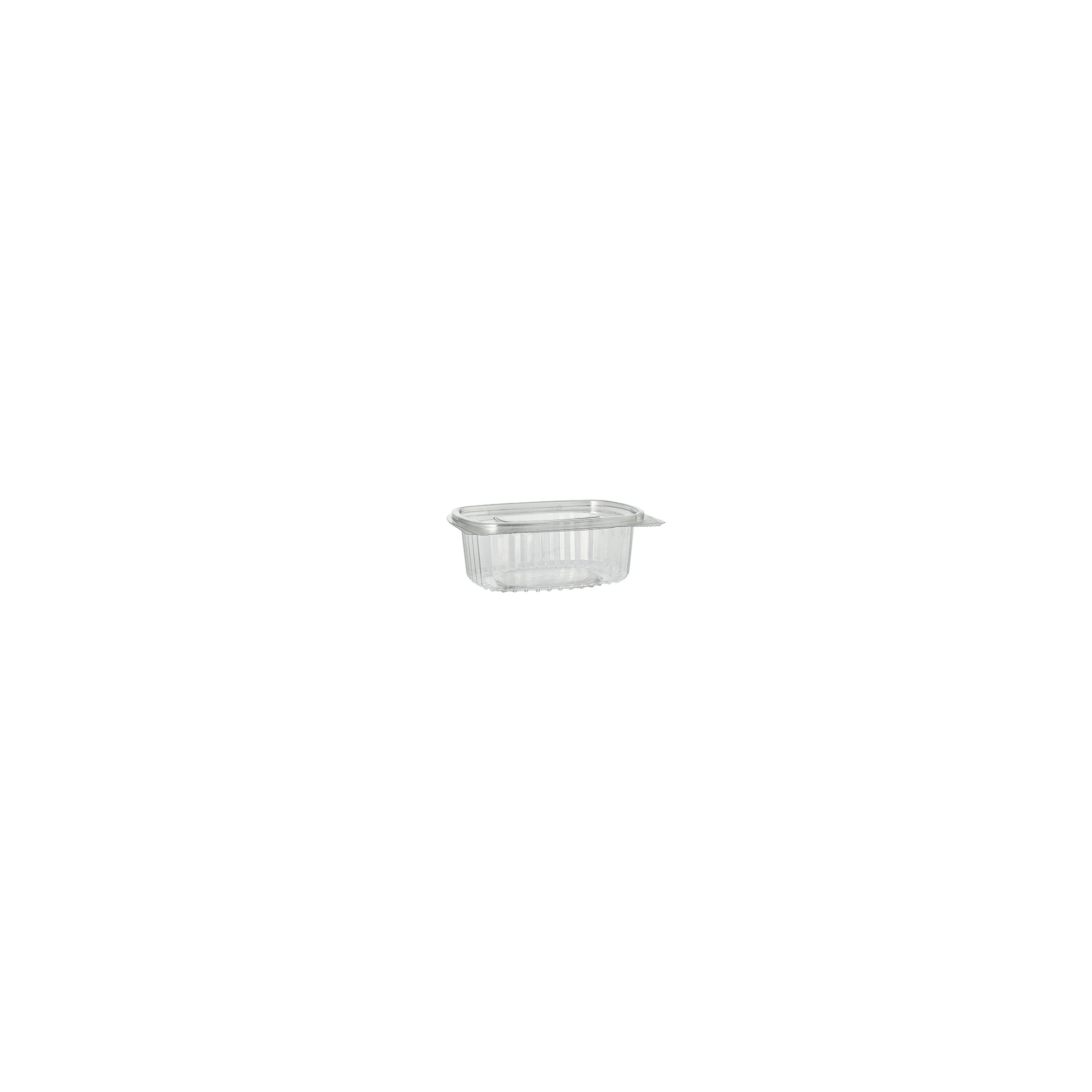 Feinkost- und Salatschalen mit Klappdeckel, R-PET oval 375 ml 5 cm x 11,5 cm x 14,4 cm klar