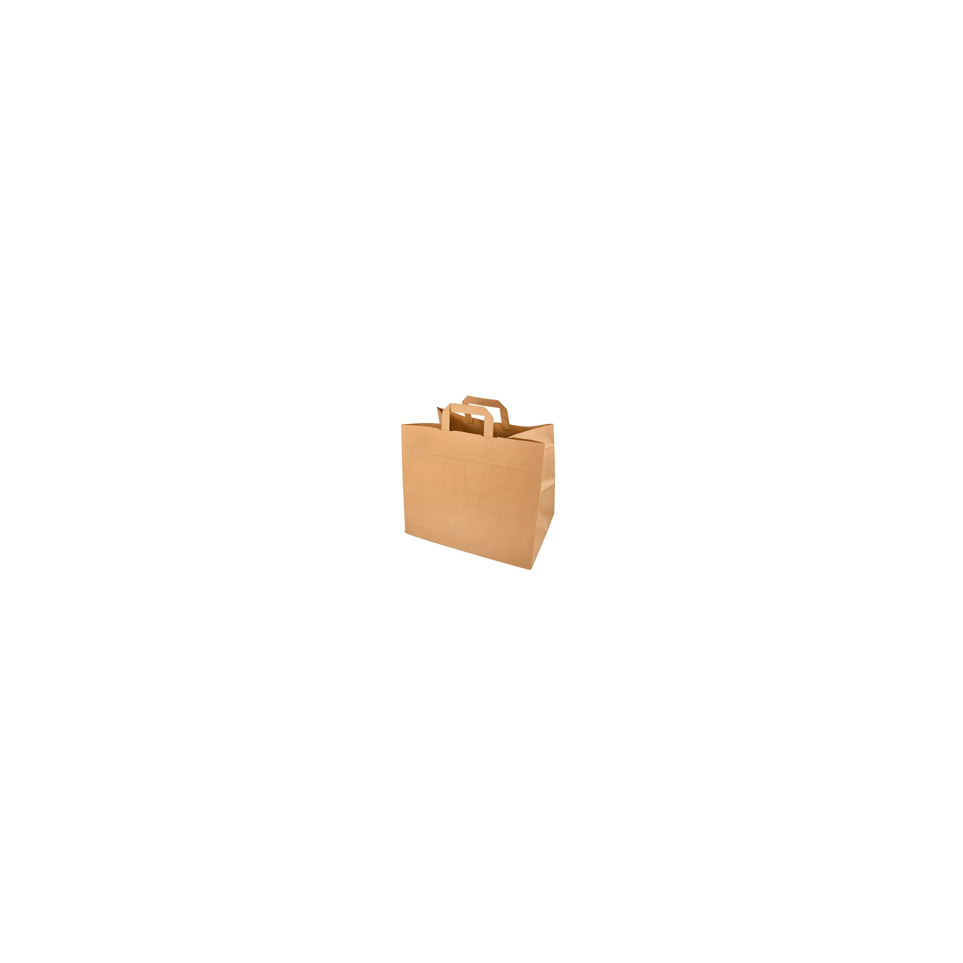 Tragetaschen, Papier 27 cm x 32 cm x 21,5 cm braun mit Tragegriff