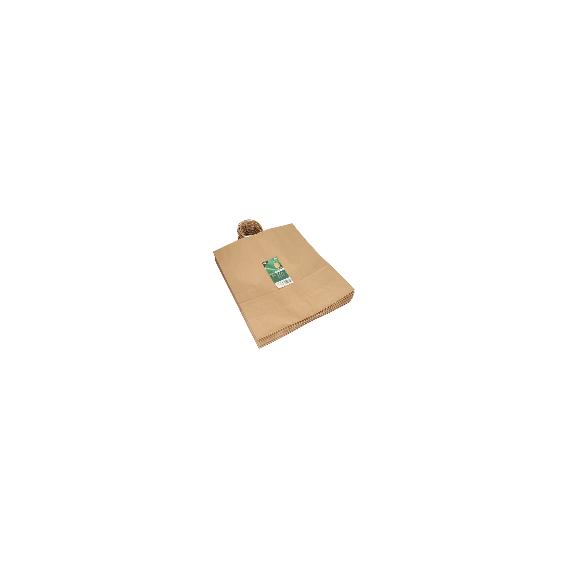 Tragetaschen, Papier 41 cm x 35 cm x 14 cm braun mit gedrehtem Tragegriff