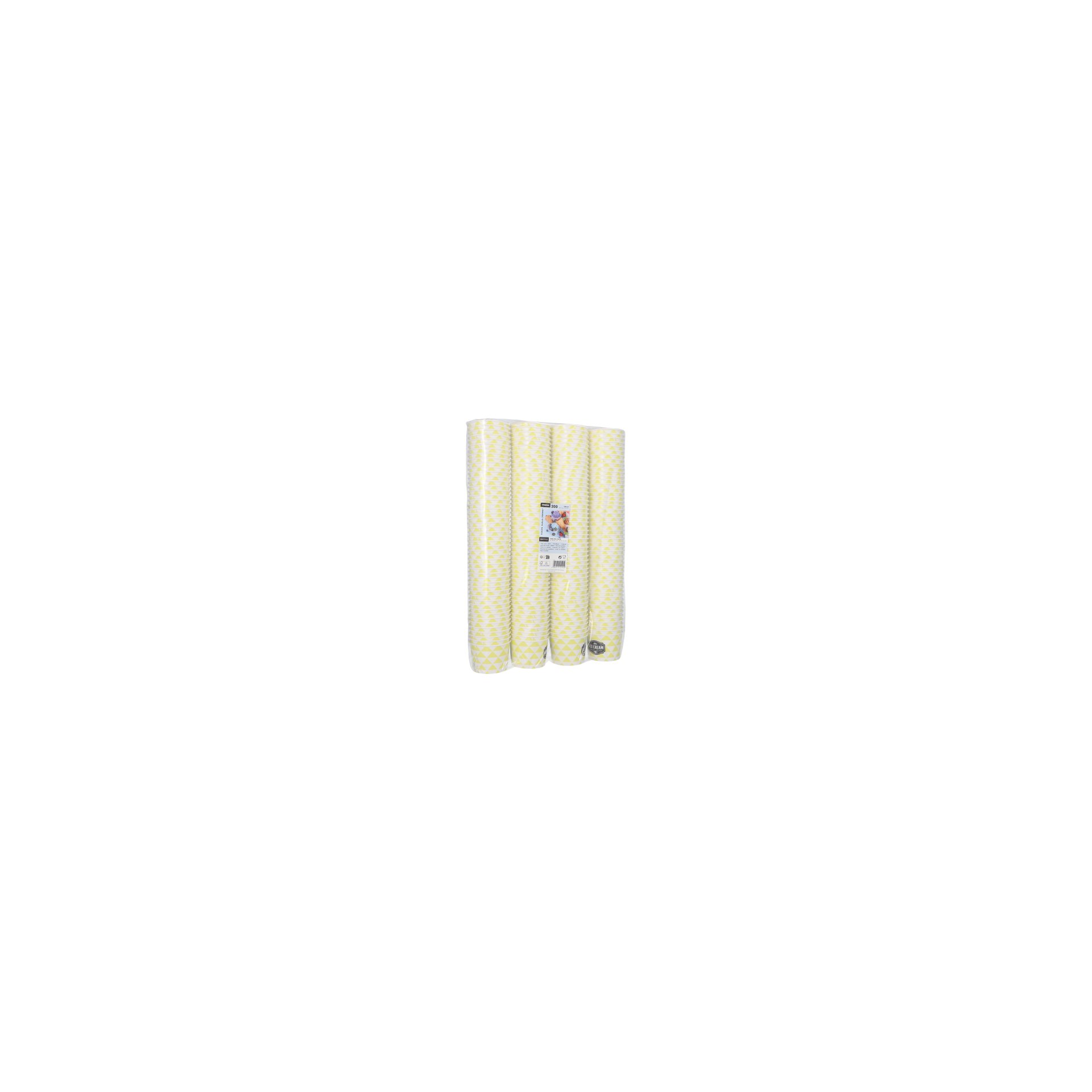 Eisbecher, Pappe rund 150 ml Ø 7,7 cm · 5,5 cm gelb "Triangle"
