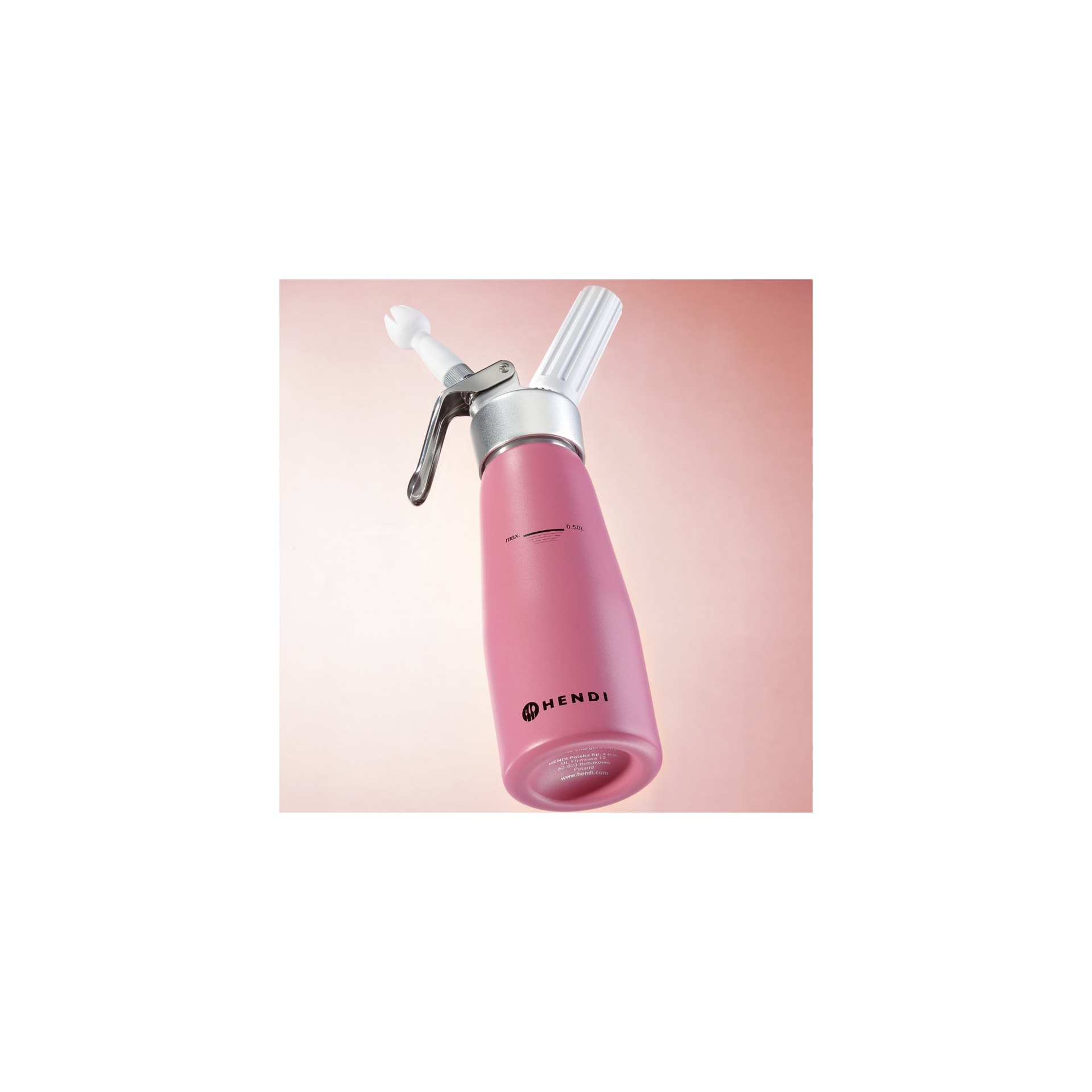 Sahnespender, 0,5L, Pastellrosa, ⌀80x(H)260mm Sahnespender, 0,5L, Pastellrosa, ⌀80x(H)260mm