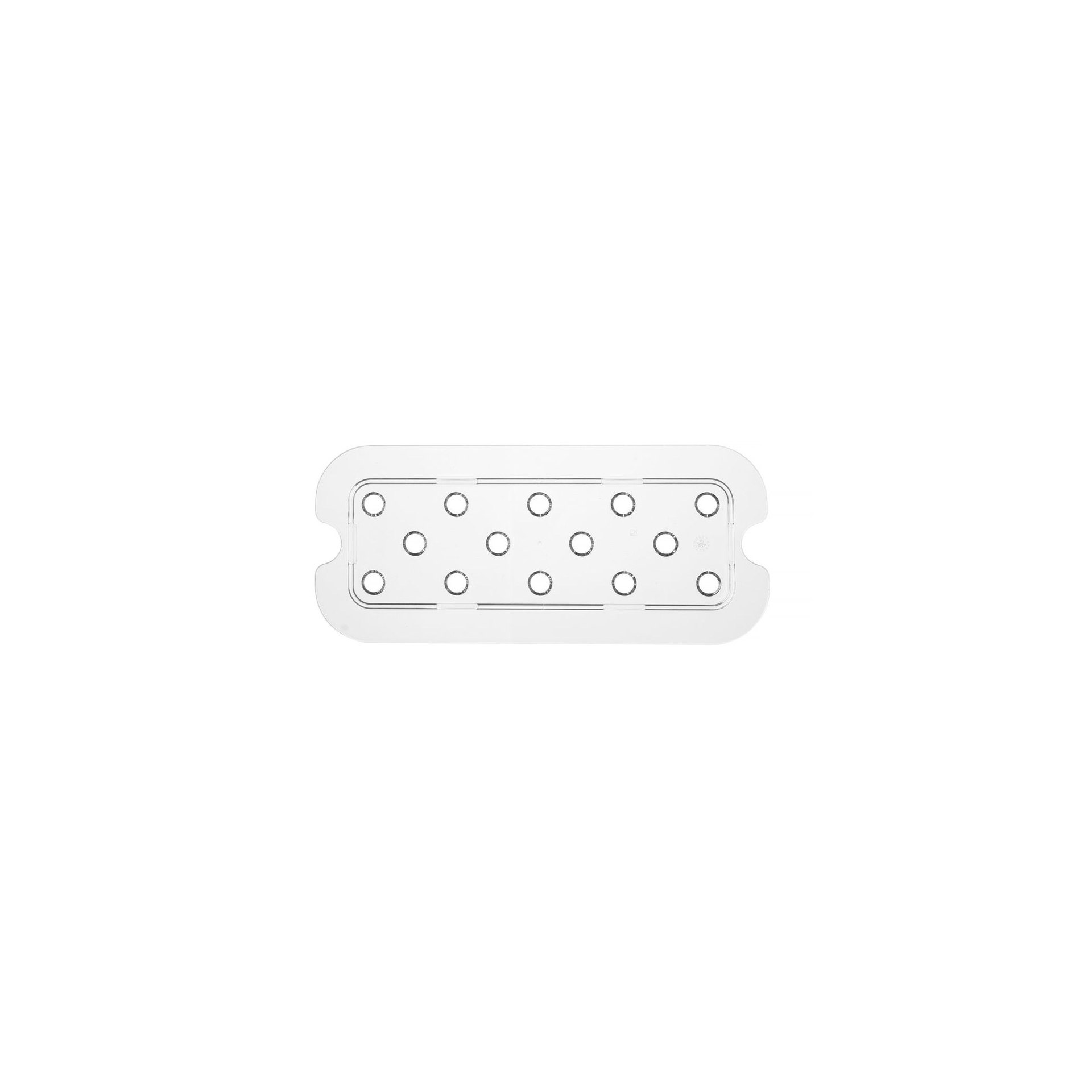 Perforiertes Abtropfgitter für Gastronorm-Behälter aus Polycarbonat, Profi Line, GN 1/3, Transparent, 266x116mm