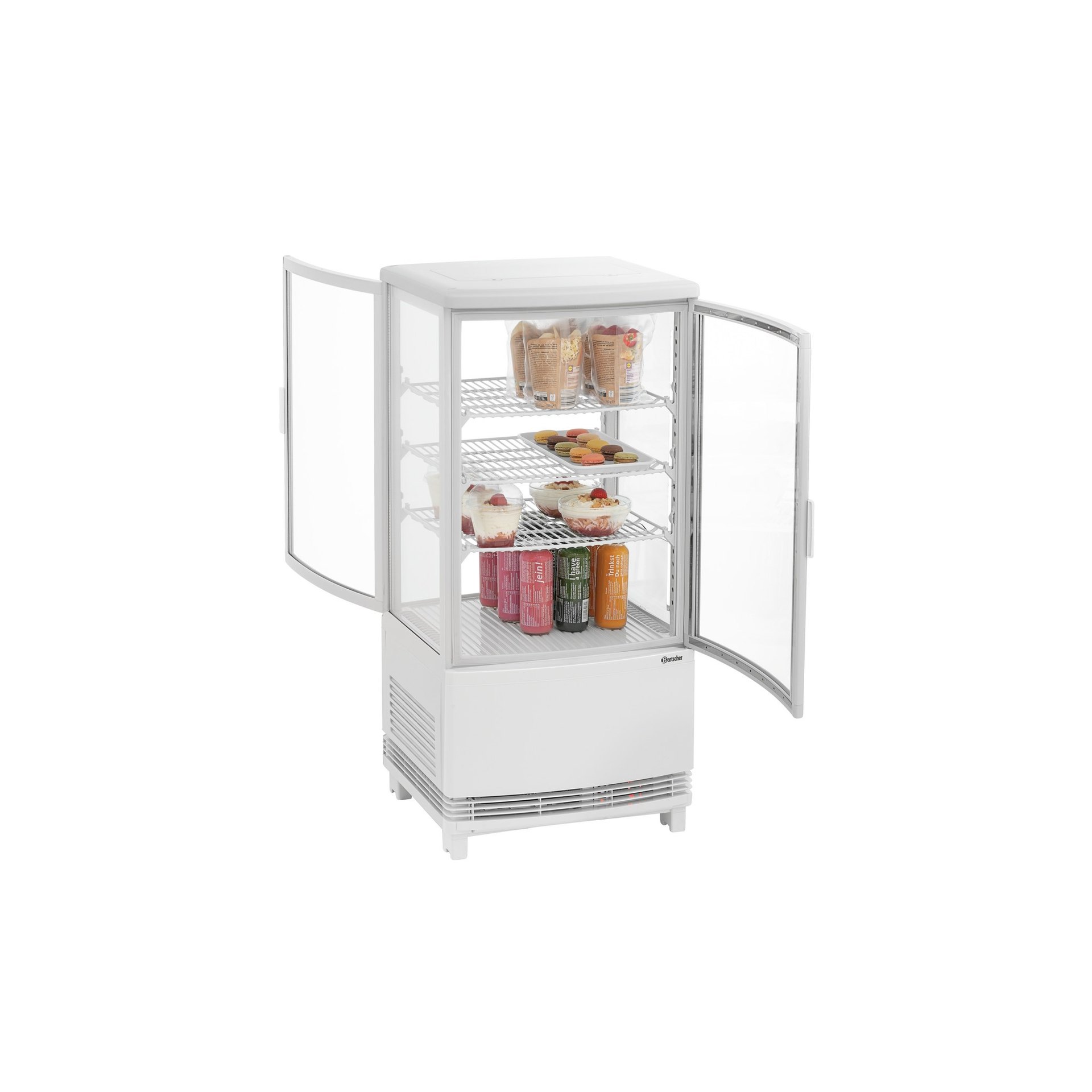 Mini-Kühlvitrine 75L2T weiß Mini-Kühlvitrine 75L2T weiß